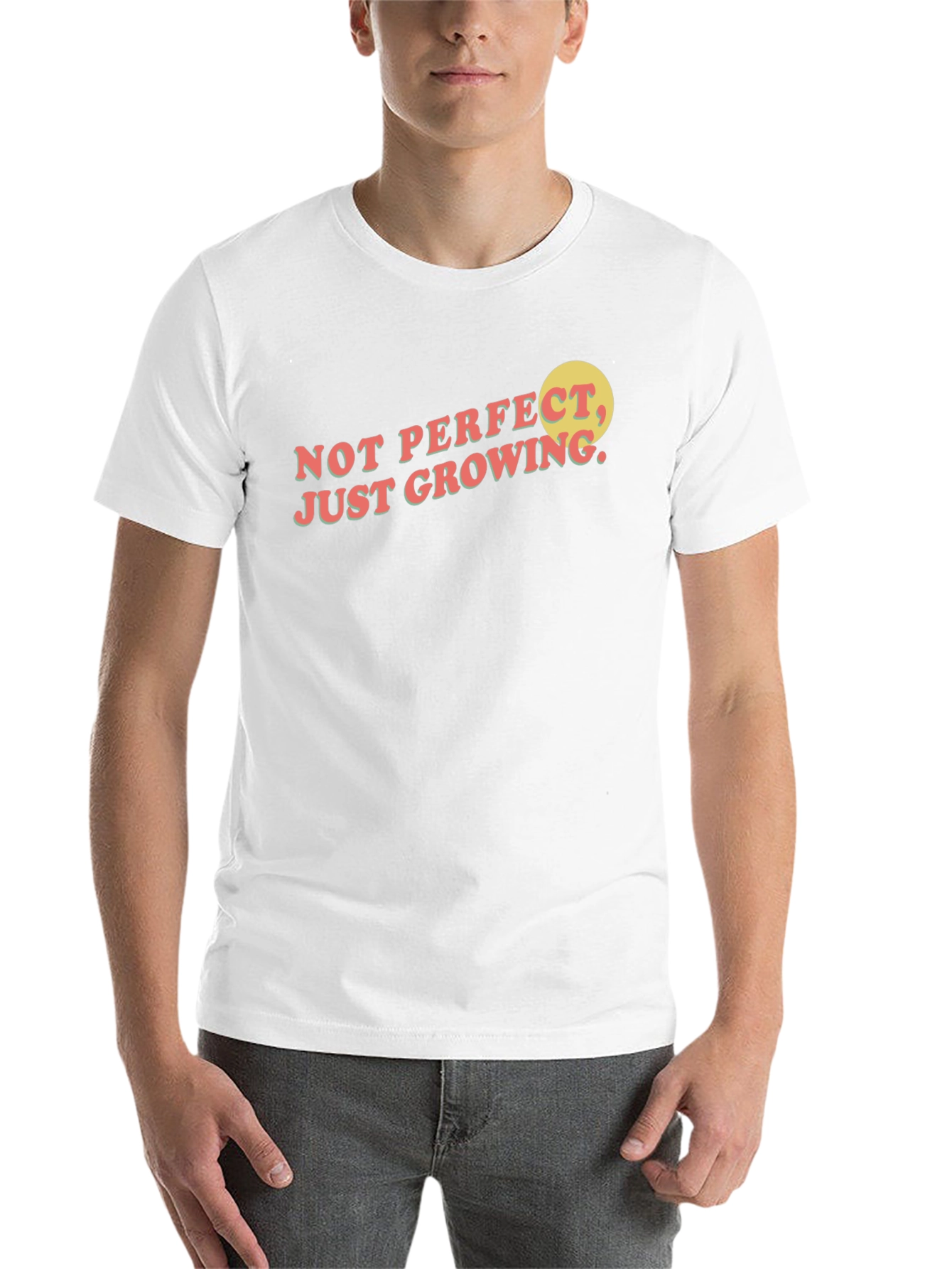 Black Not Perfect Just Growing T-Shirt view 14