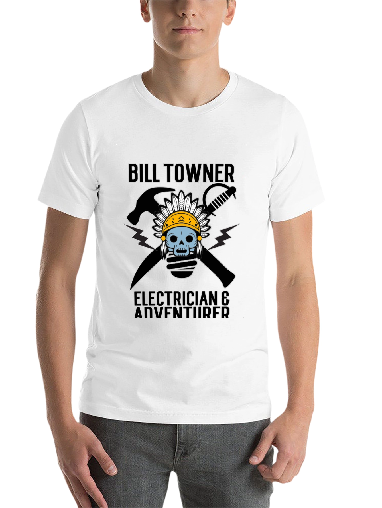 Black Bill Towner Electrician & Adventurer T-Shirt view 14