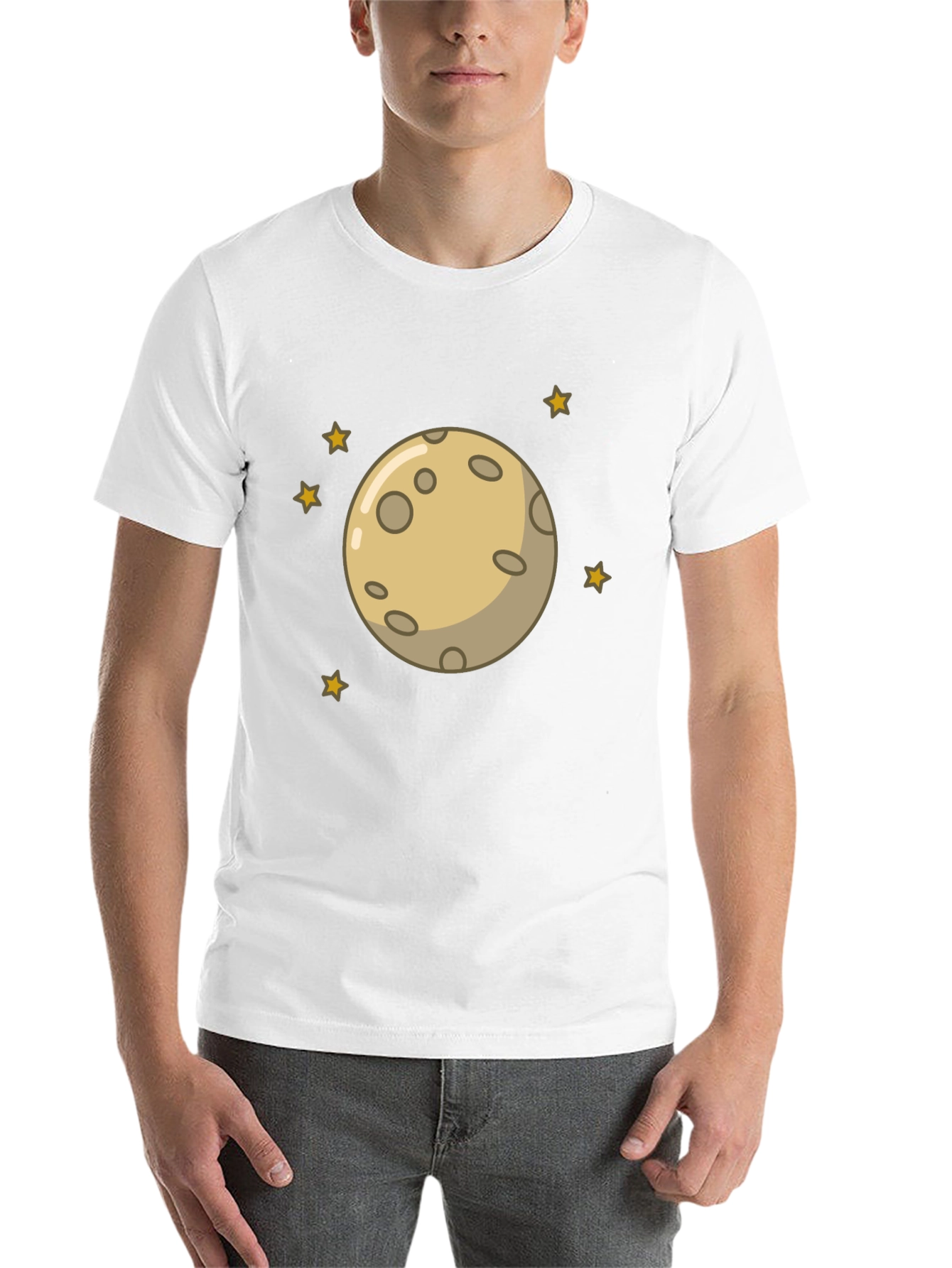 Black Moon and Stars Graphic Black T-Shirt view 14