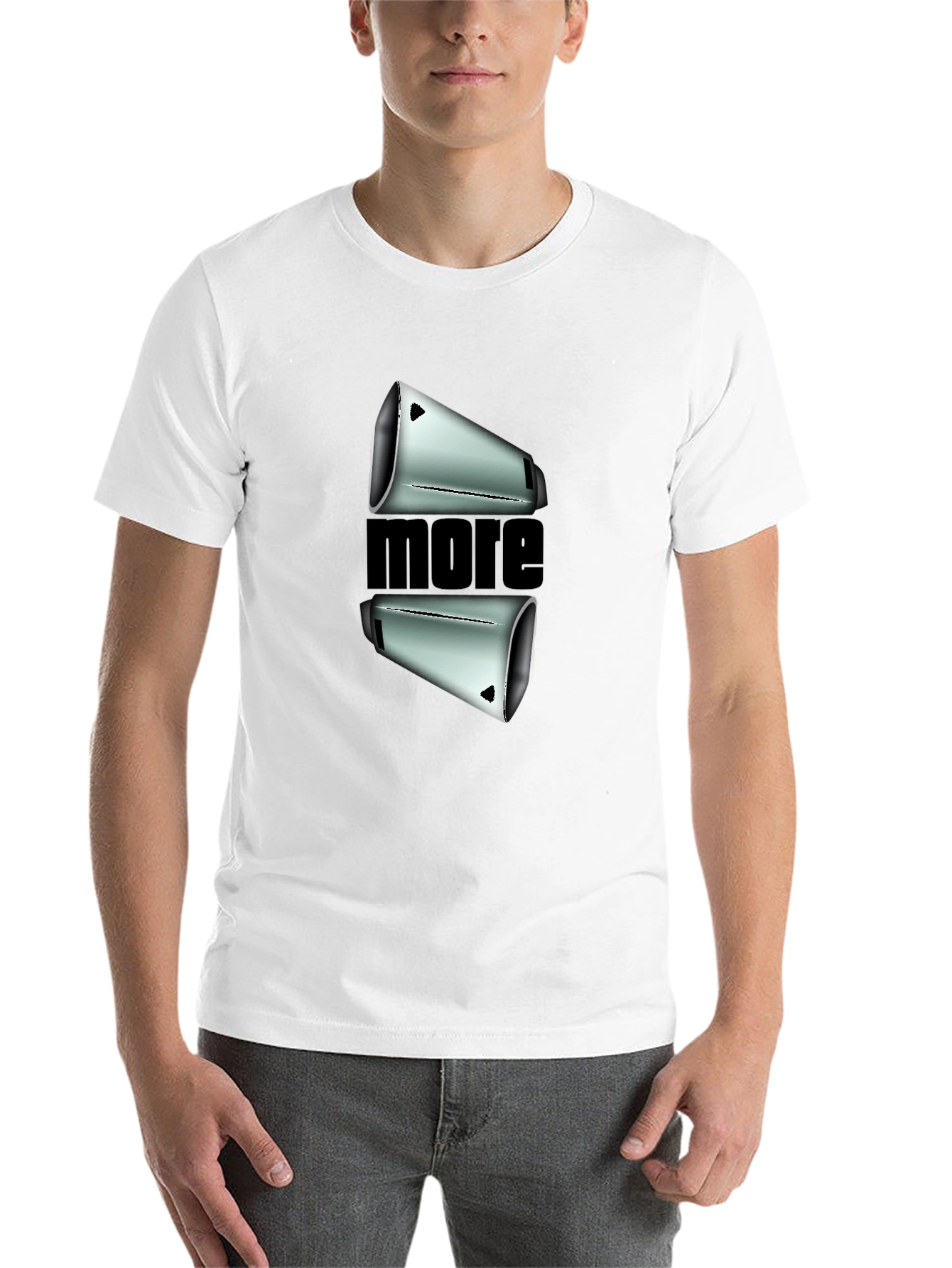 Black Modern "More" Graphic Black T-Shirt view 14