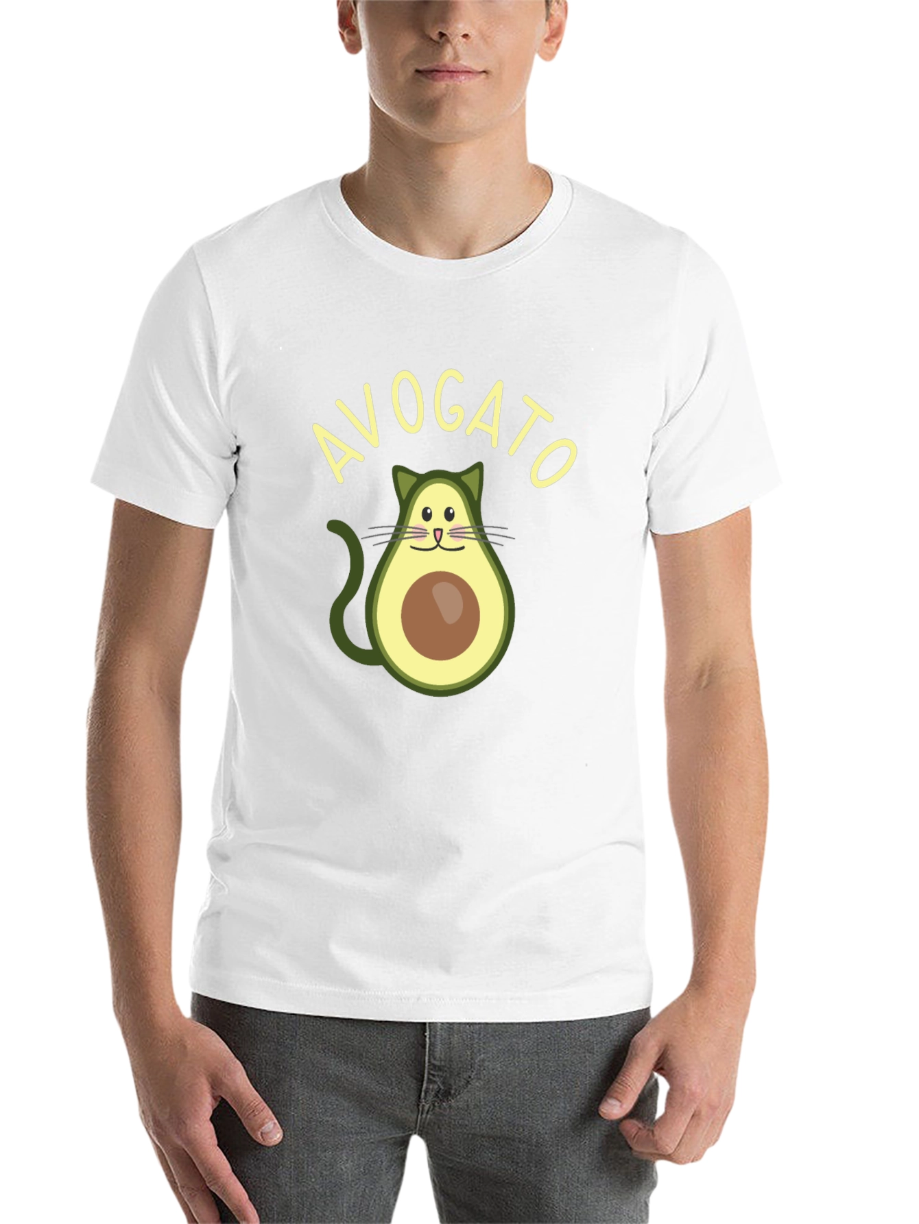Black Avogato T-Shirt - Funny Avocado Cat Graphic Tee view 14