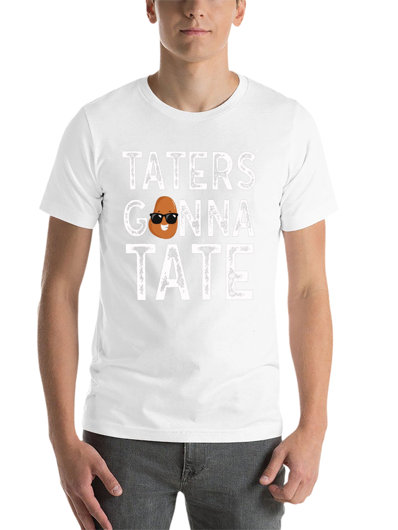 Black Taters Gonna Tate Funny Potato Graphic T-Shirt view 14