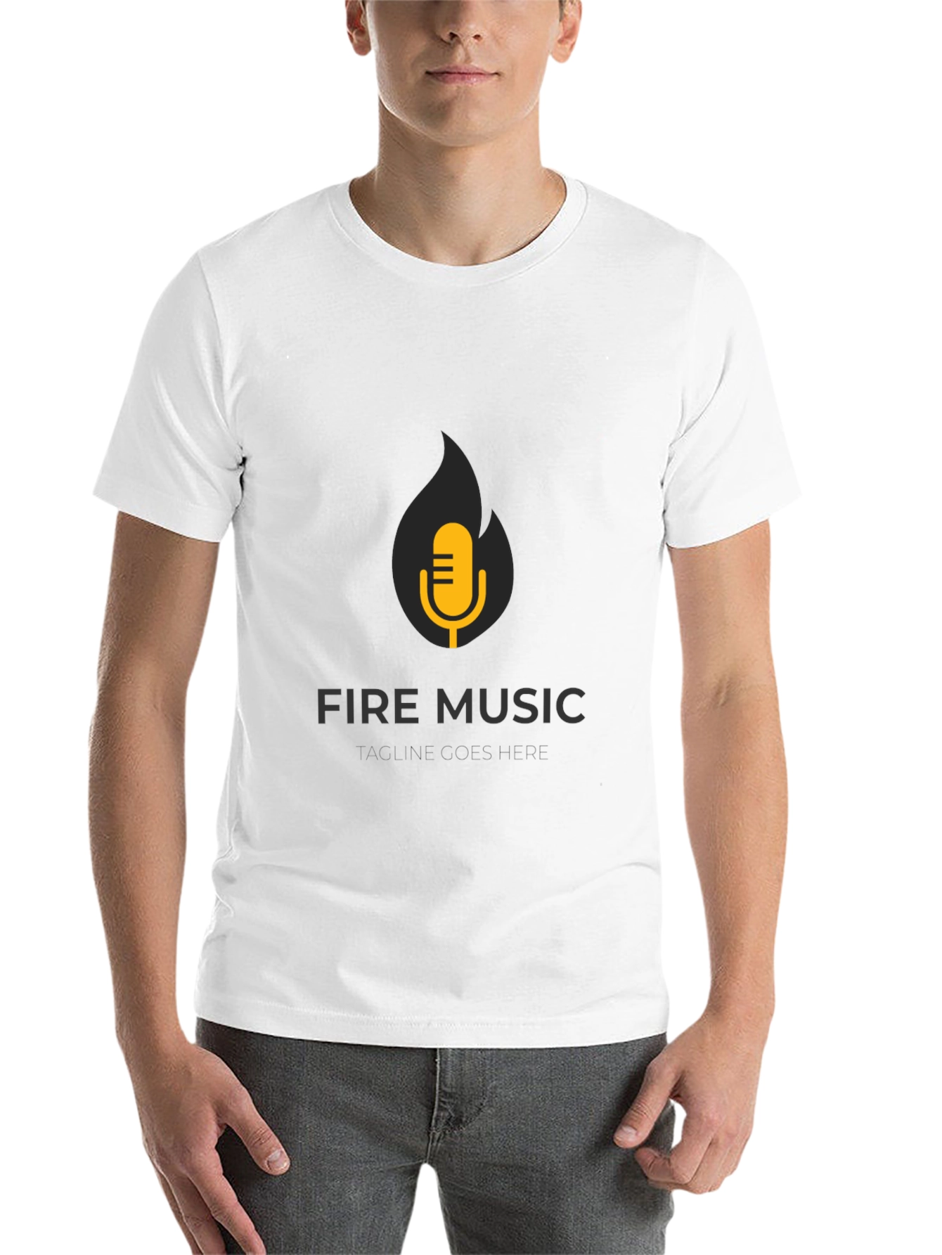 Black Fire Music Graphic Tee - Black Cotton T-Shirt view 14