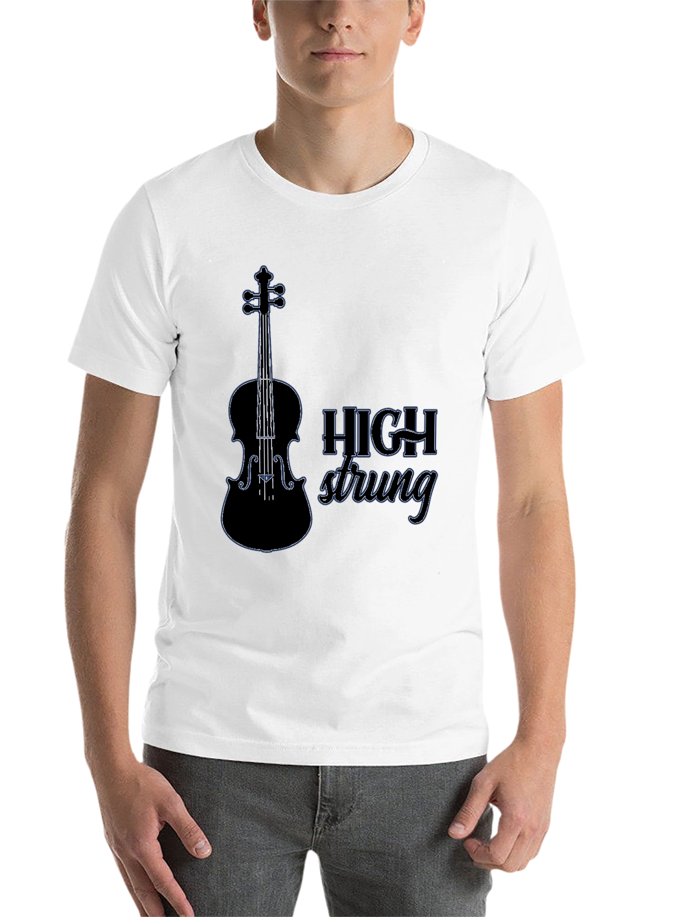 Black High Strung Violin T-Shirt - Music Lover Tee view 14