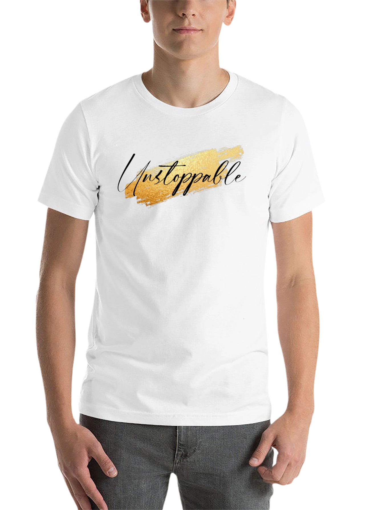 Black Unstoppable Graphic Black T-Shirt for Men view 14