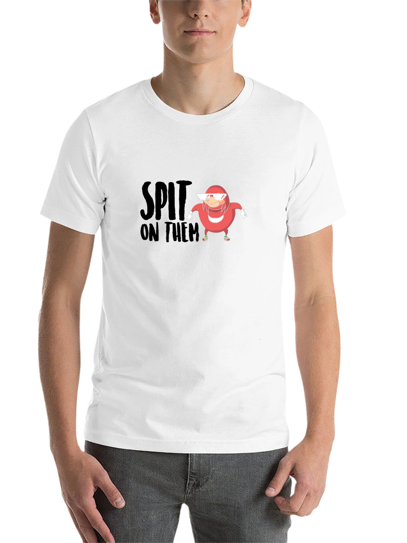 Black Spit On Them Ugandan Knuckles Meme T-Shirt view 14