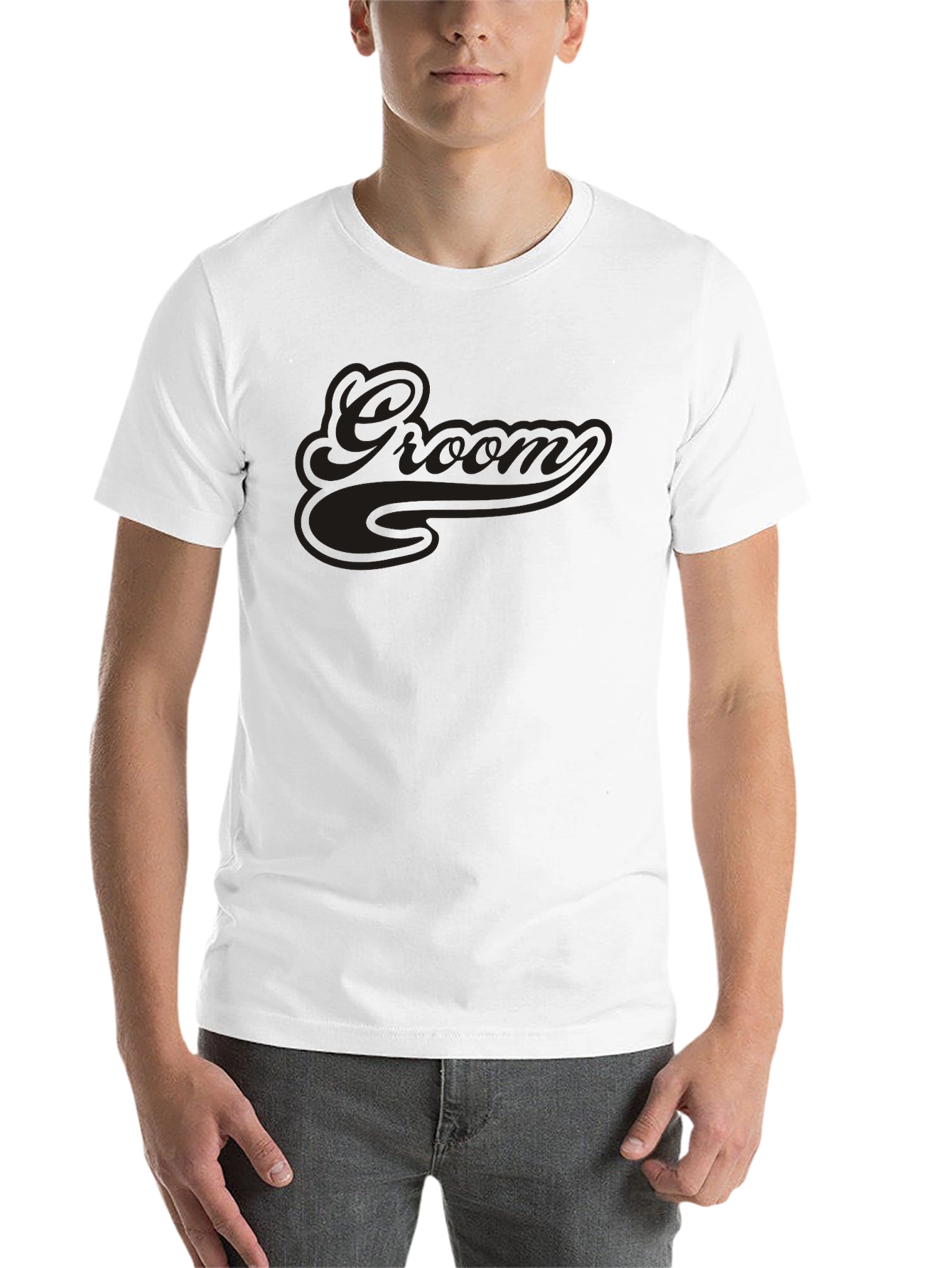 Black Groom Crew Neck Short Sleeve T-Shirt view 14