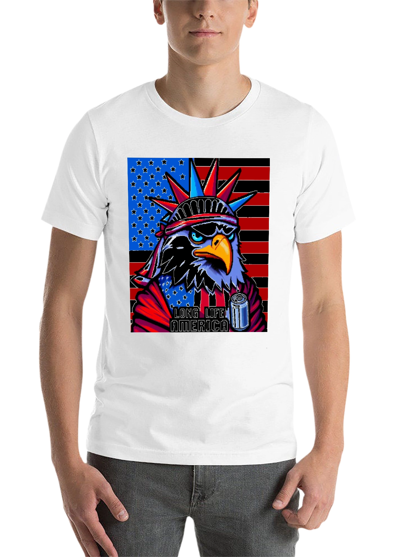 Black Patriotic Eagle T-Shirt: Long Live America! view 14