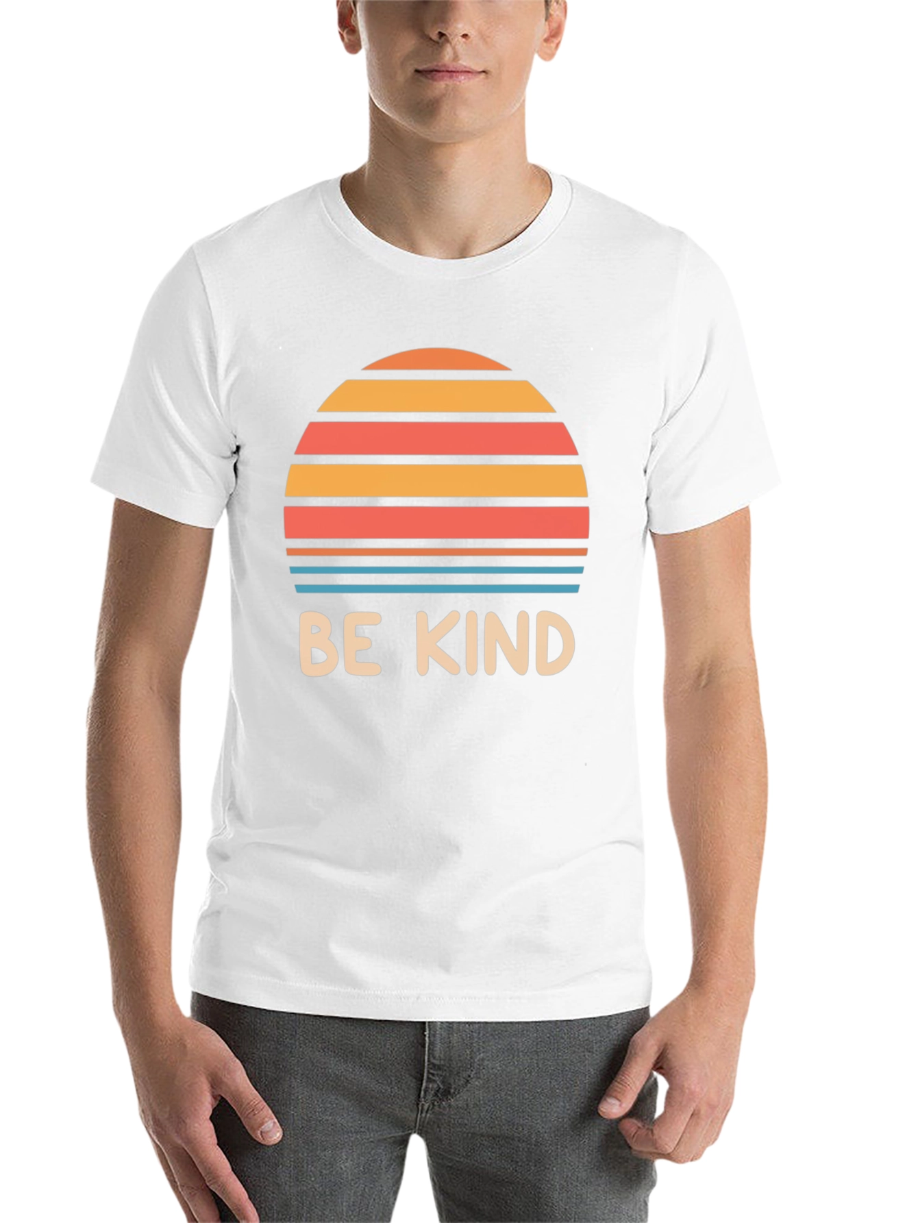 Black Be Kind Retro Sunset Graphic Tee - Black Cotton Blend view 14