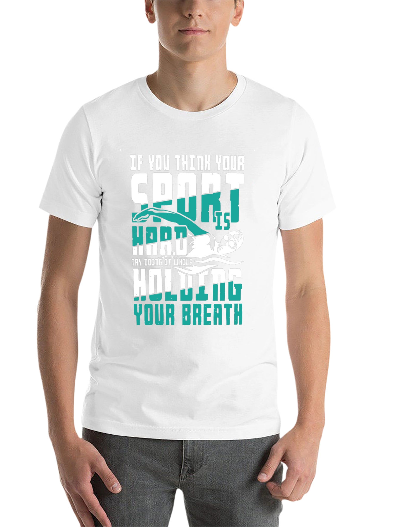 Black Swimmer Graphic T-Shirt: Holding Your Breath view 14