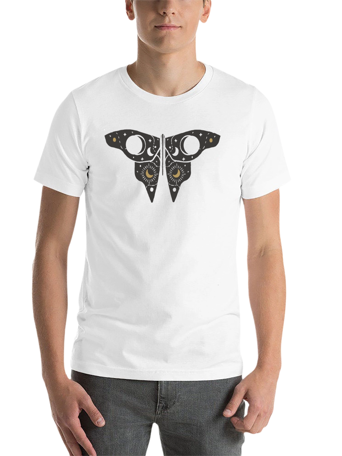 Black Celestial Butterfly Graphic Black Tee view 14