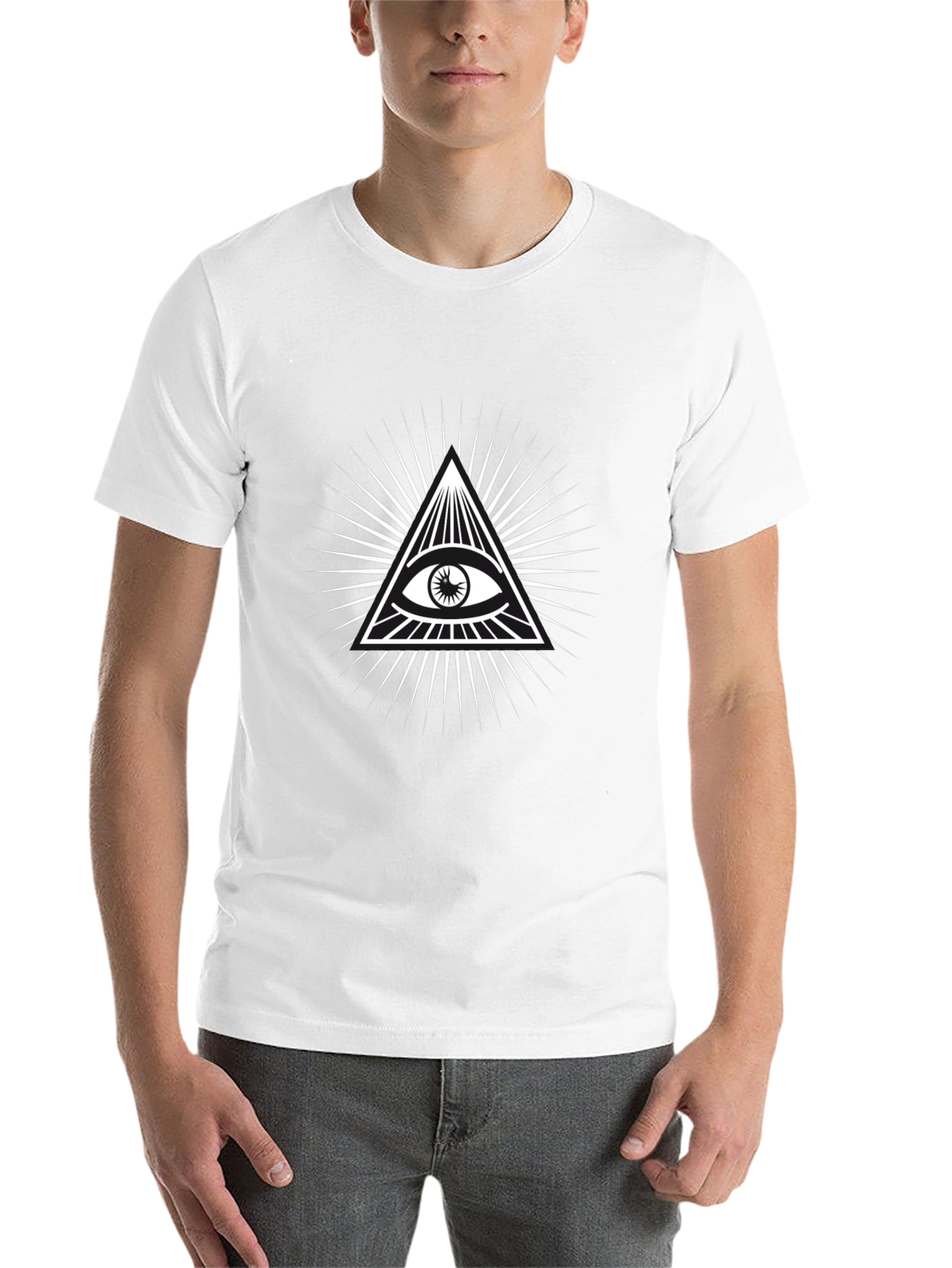 Black Illuminati Eye Graphic Tee - Black T-Shirt view 14