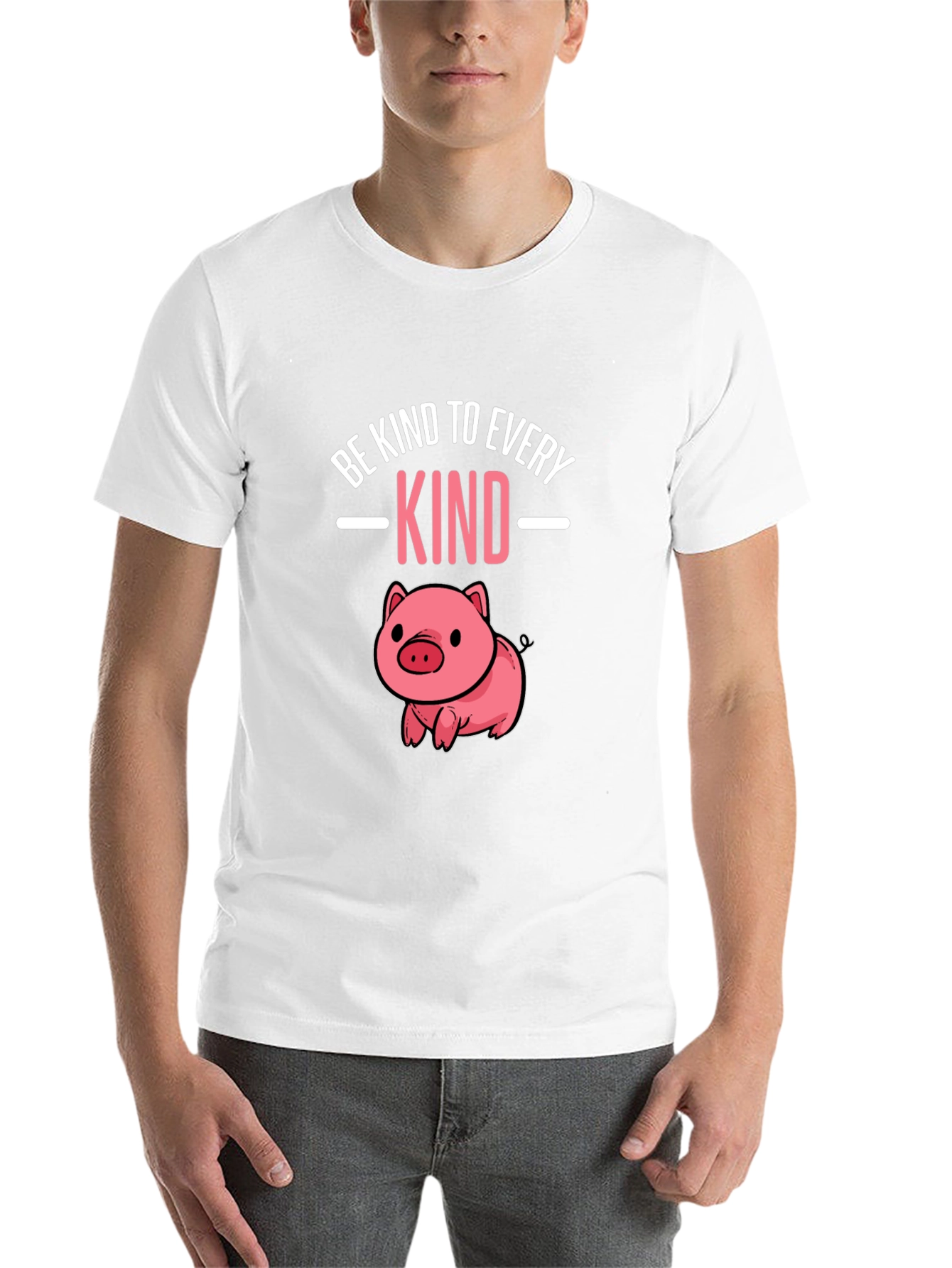 Black Be Kind To Every Kind Pig T-Shirt view 14