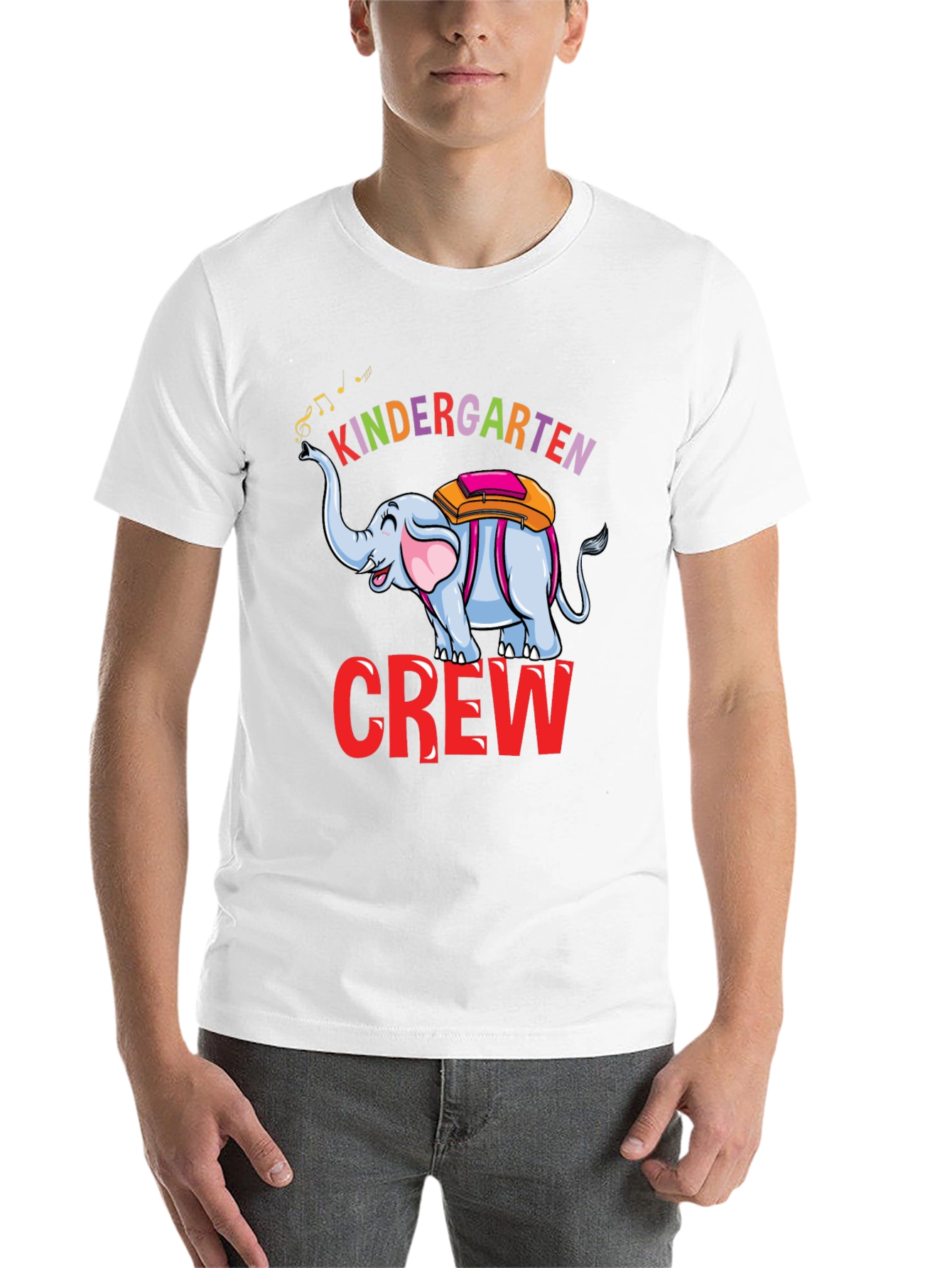 Black Kindergarten Crew Elephant T-Shirt view 14