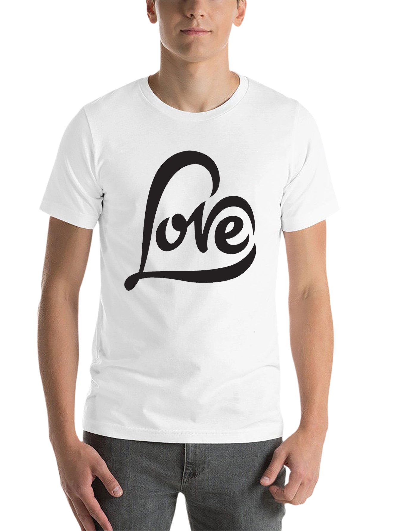 Black Men's Black Love Graphic Tee - Stylish Casual Comfort view 14