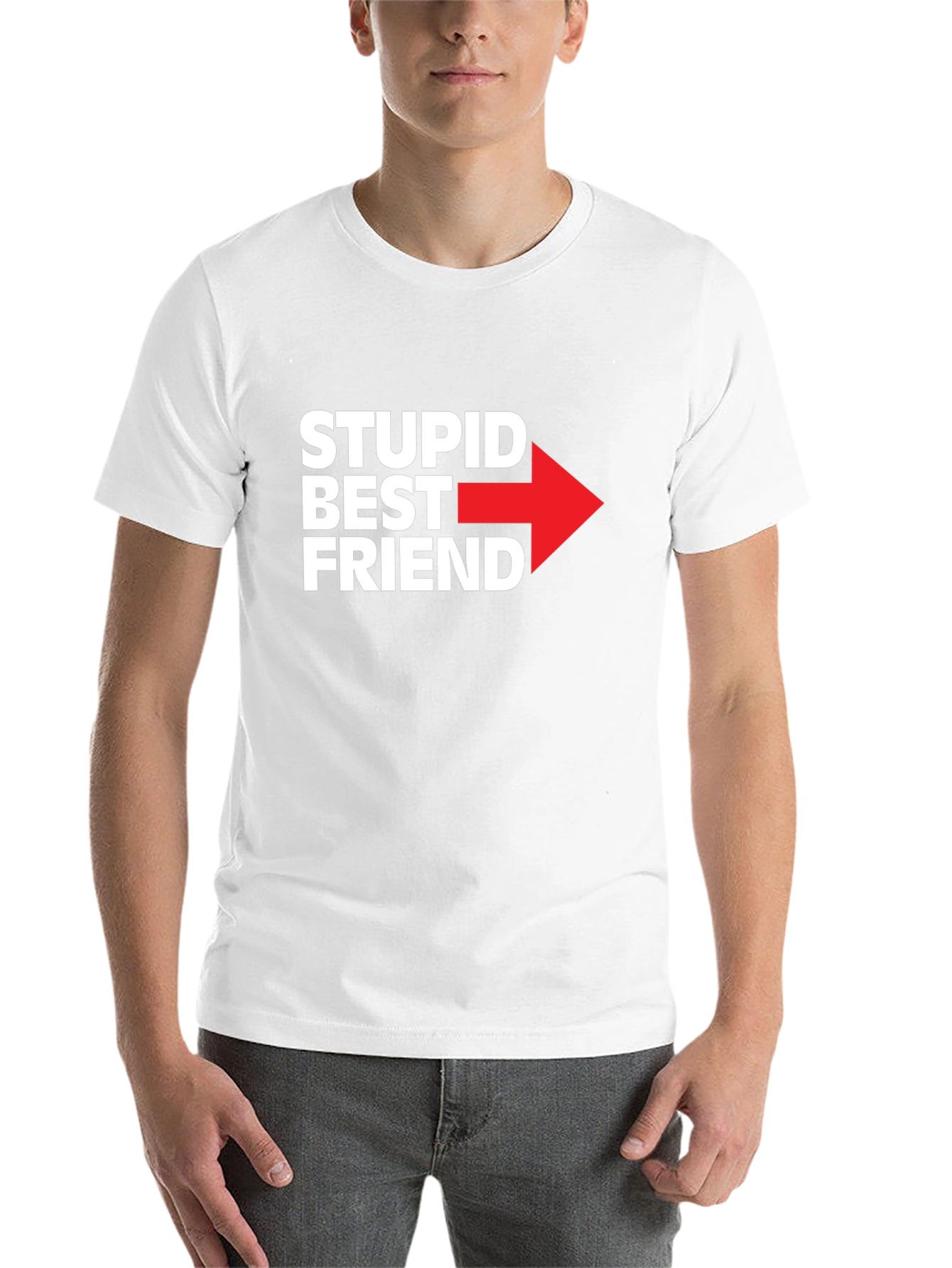 Black Stupid Best Friend Graphic T-Shirt - Funny Friendship Tee view 14
