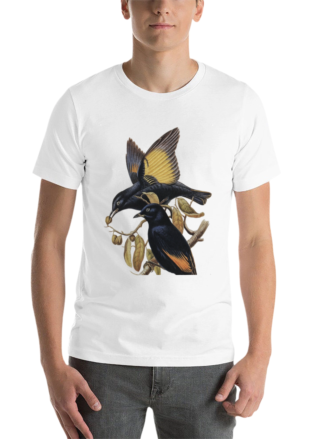 Black Birds on Branch Graphic Tee view 14