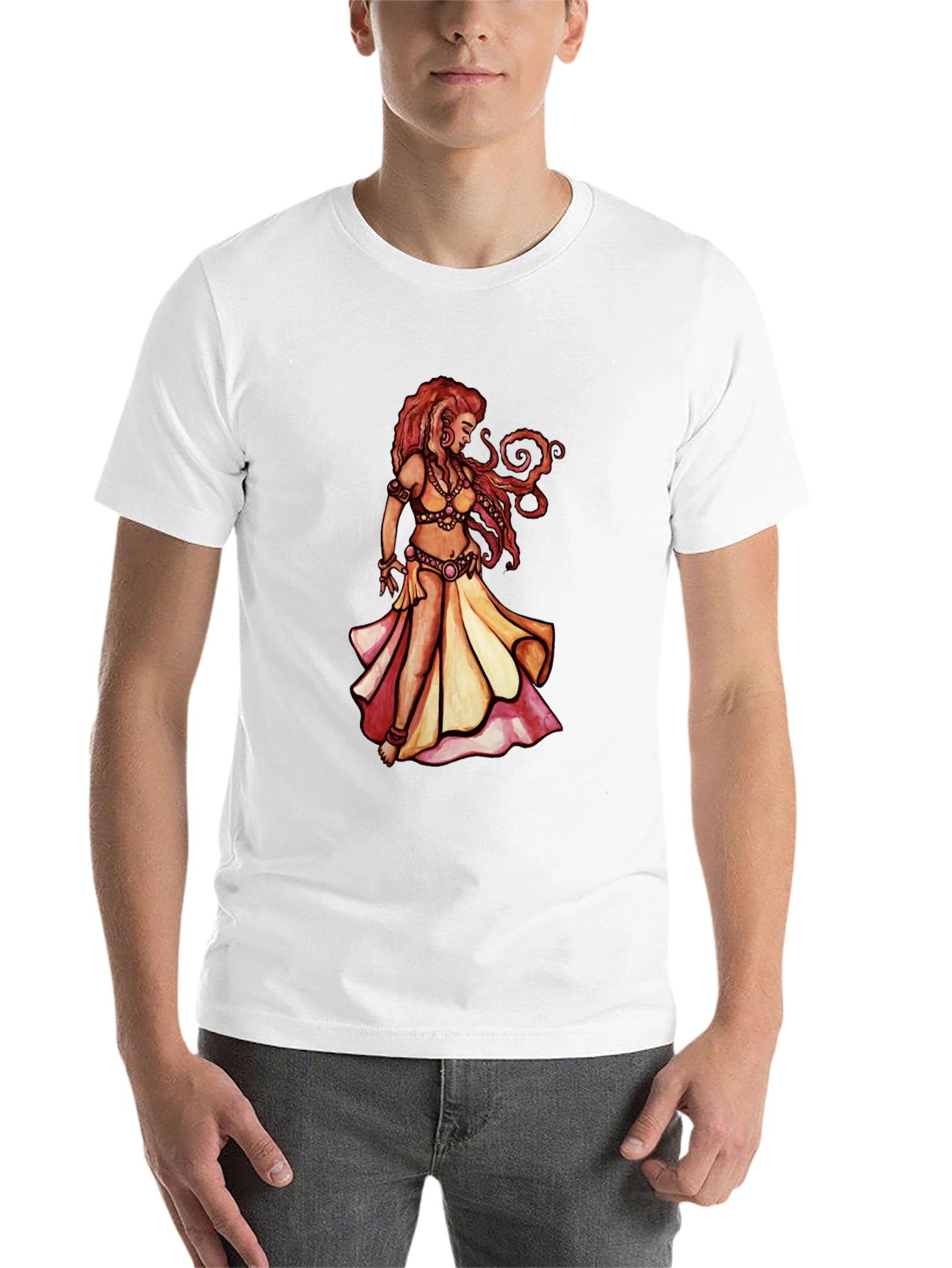 Black Belly Dance Art T-Shirt - Unique Graphic Tee view 14