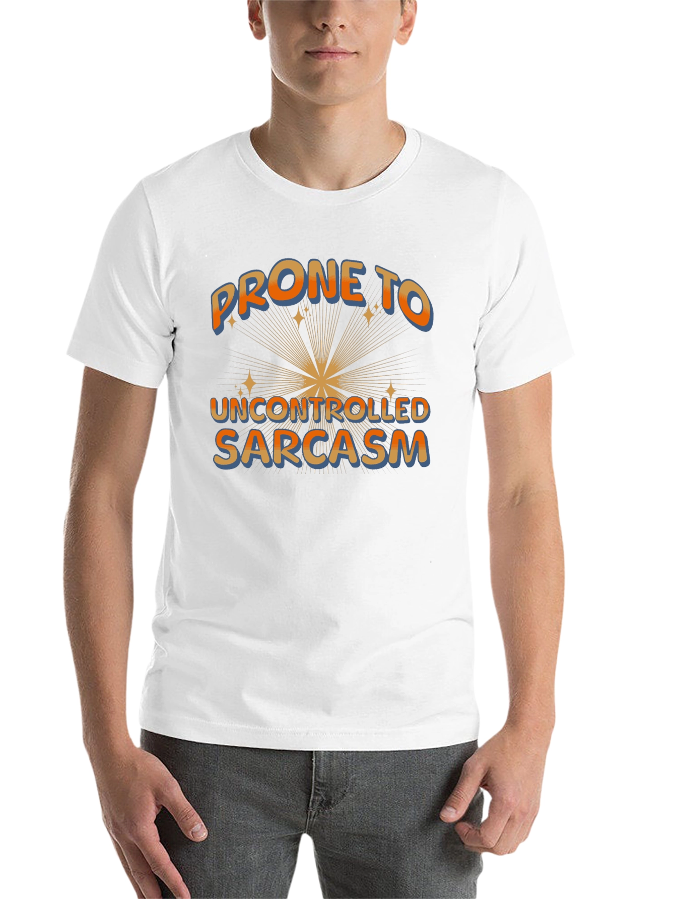 Black Prone to Uncontrolled Sarcasm Graphic Tee view 14
