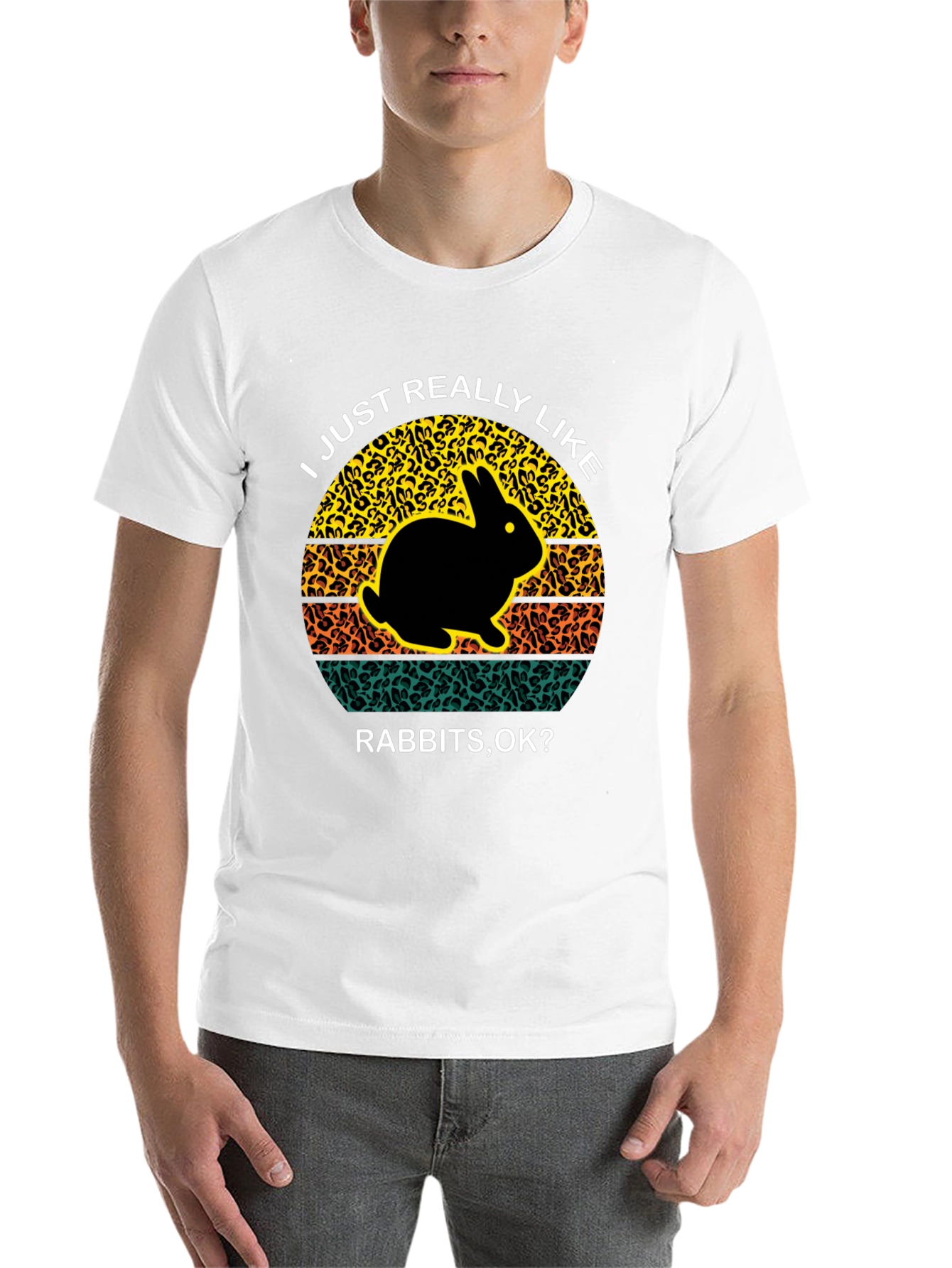 Black I Just Really Like Rabbits OK Black T-Shirt view 14