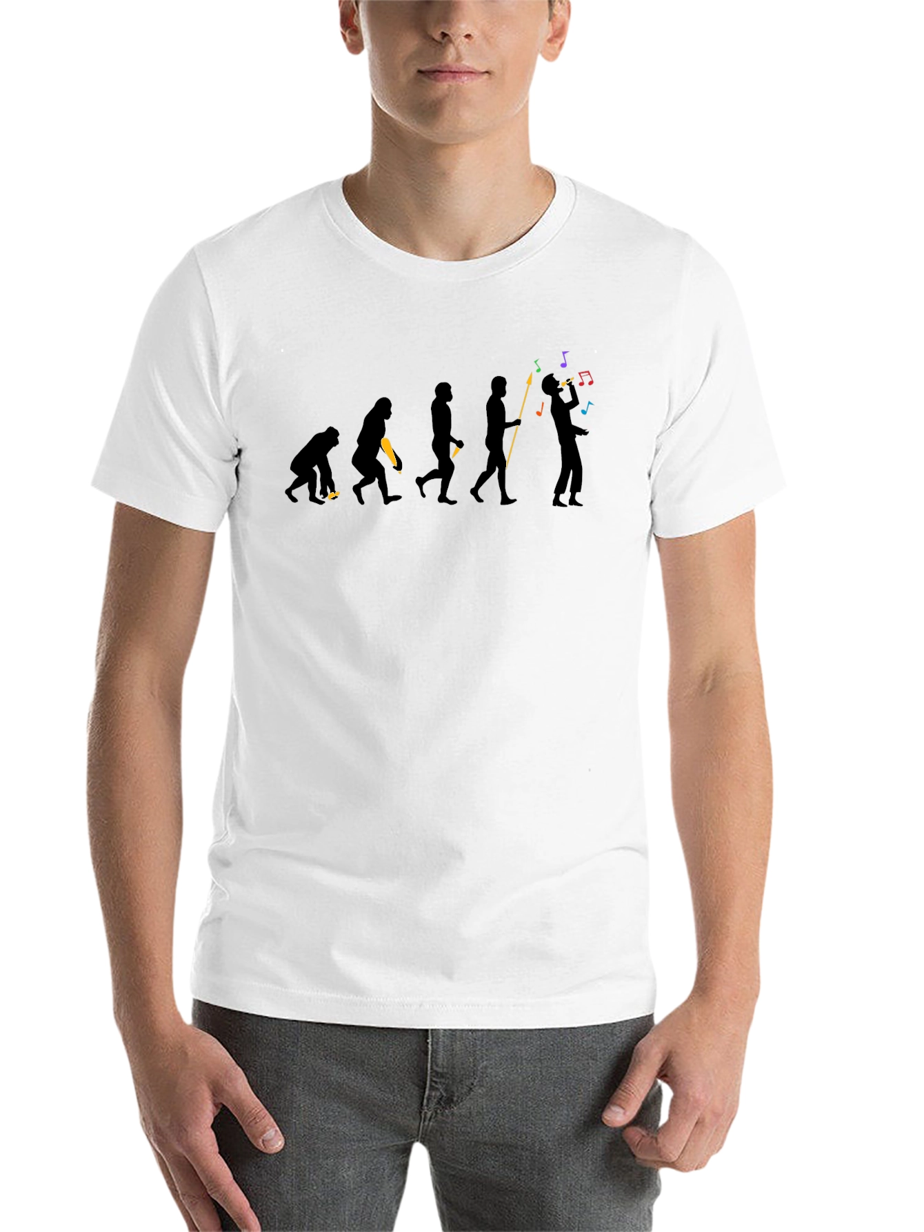 Black Evolution of Man Music T-Shirt view 14