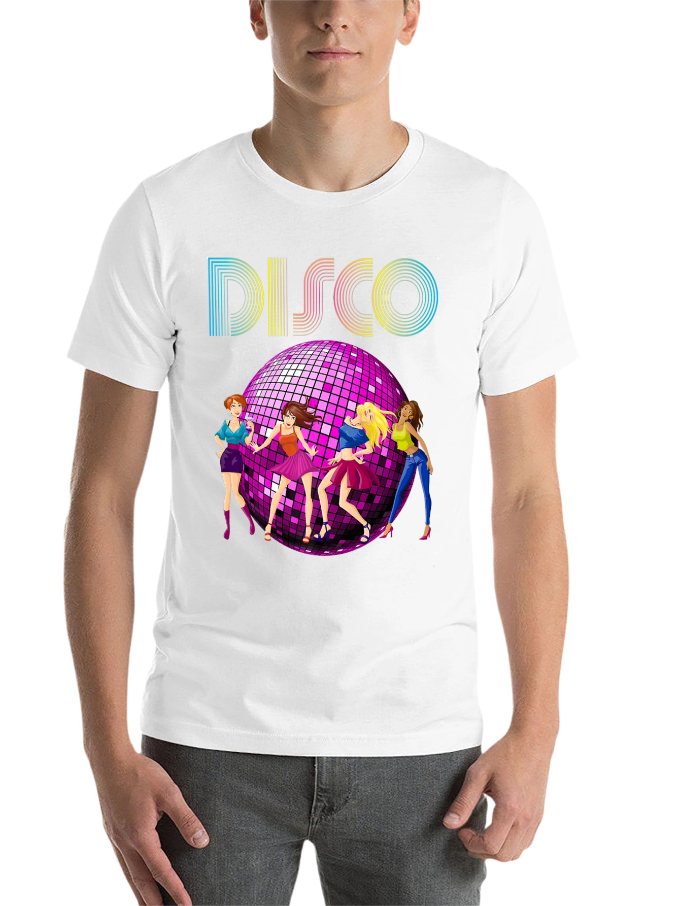 Retro Disco T-Shirt with Dancing Girls - 14