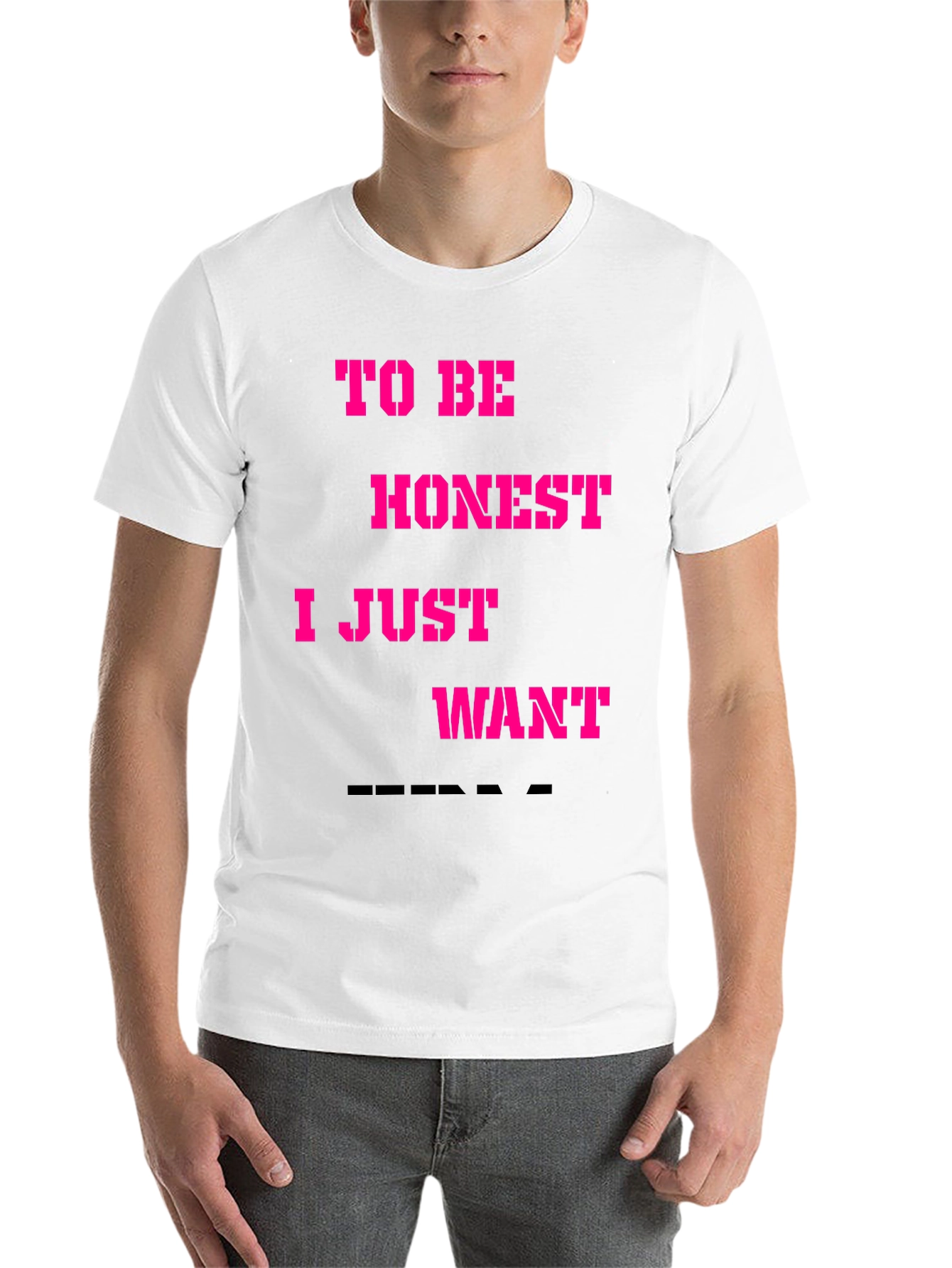 Black Funny "To Be Honest" Graphic Tee - Casual Black T-Shirt view 14