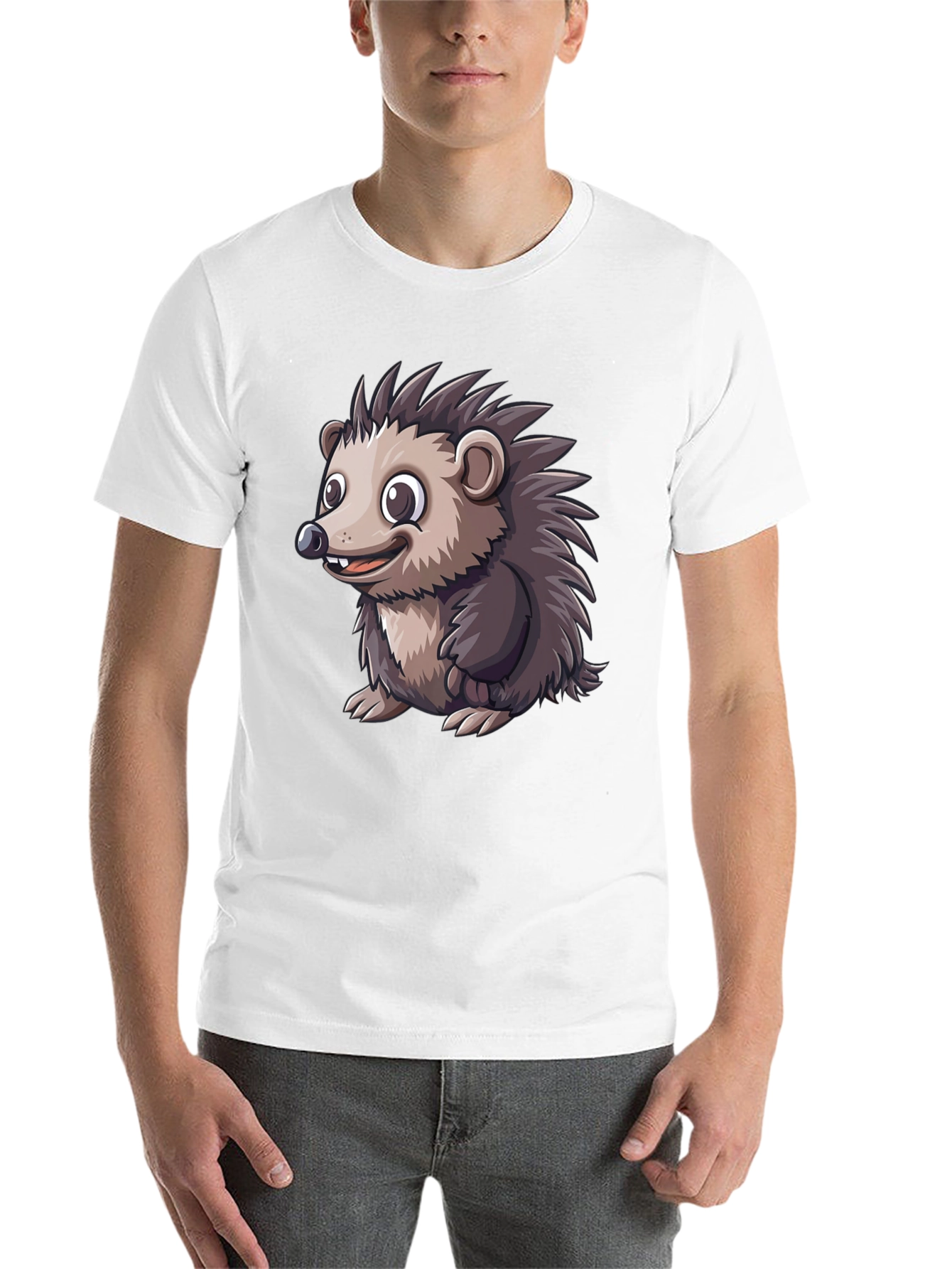 Black Hedgehog Graphic Tee - Soft Cotton Blend view 14