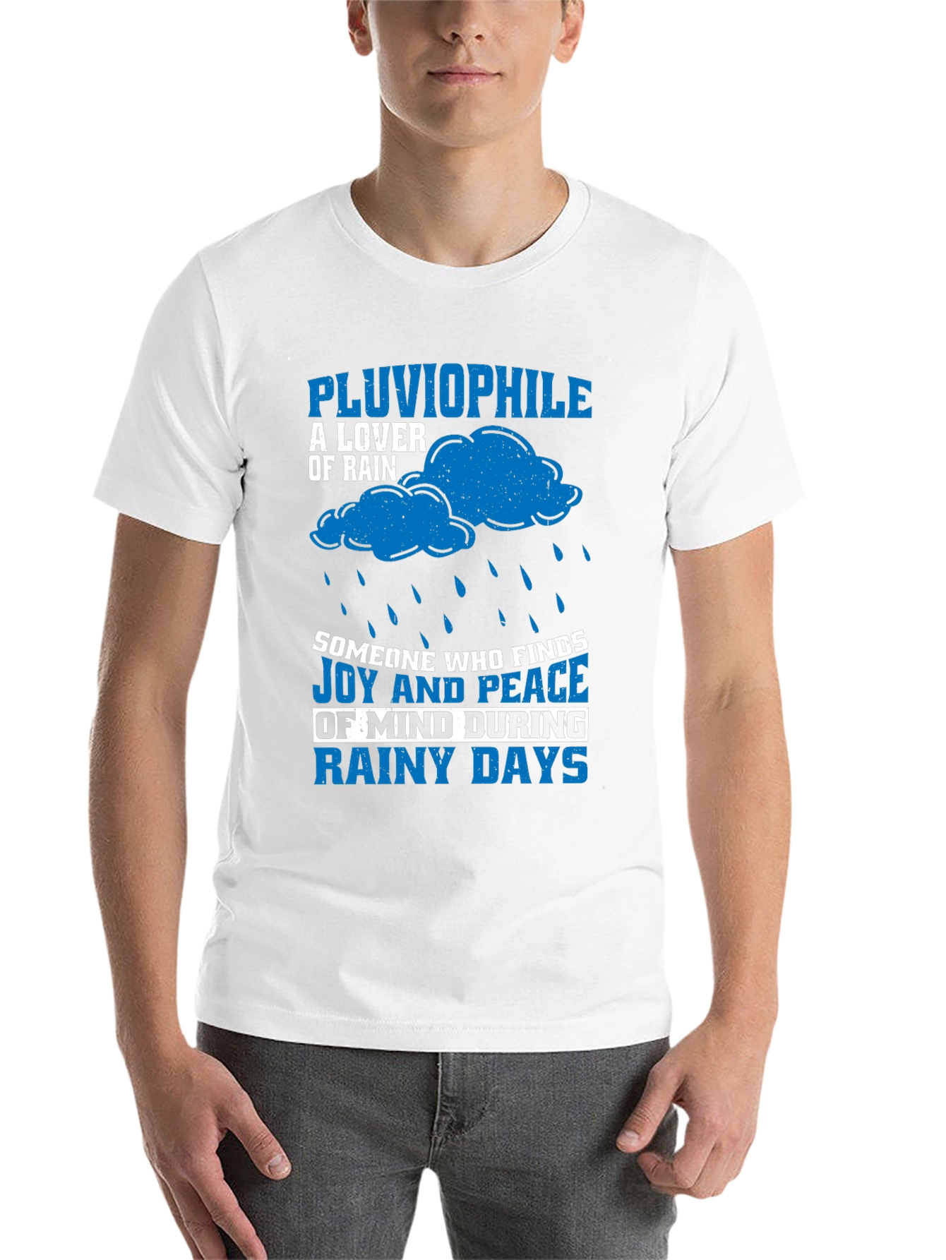 Black Pluviophile Rain Lover Graphic T-Shirt view 14