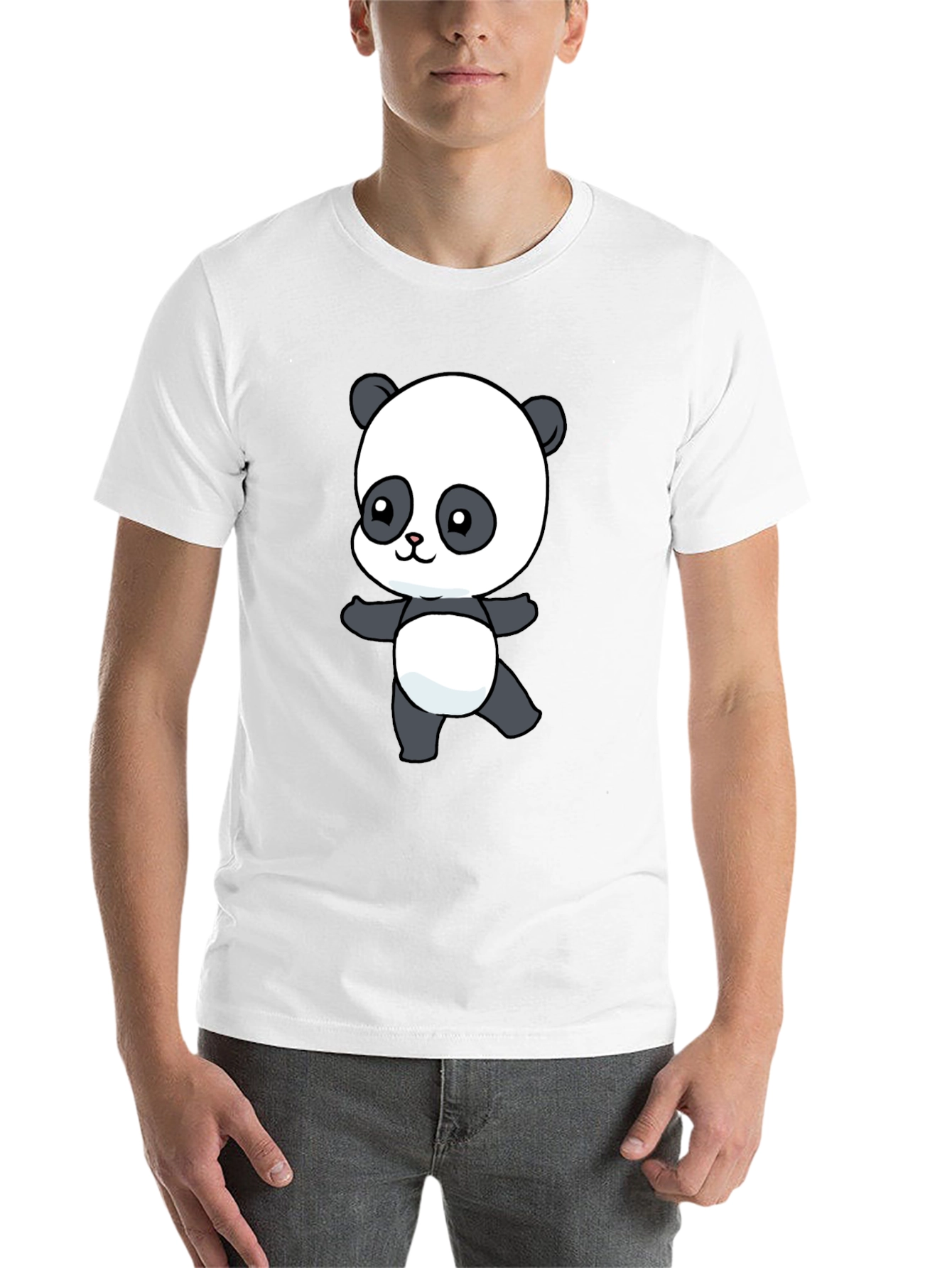 Black Cute Panda Bear Graphic T-Shirt view 14