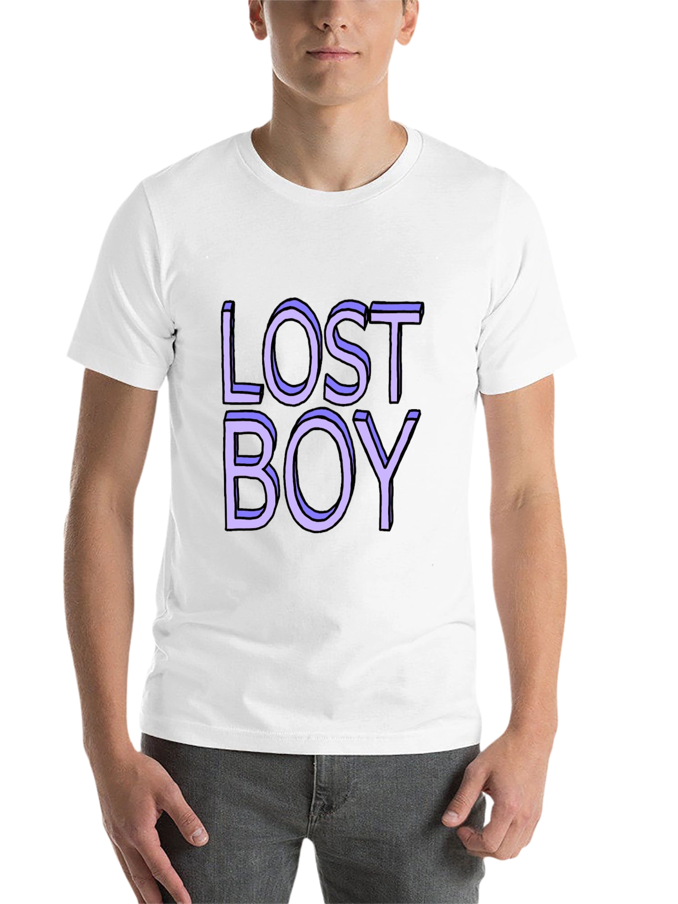 Black Lost Boy Graphic Tee - Classic Black Cotton Blend view 14