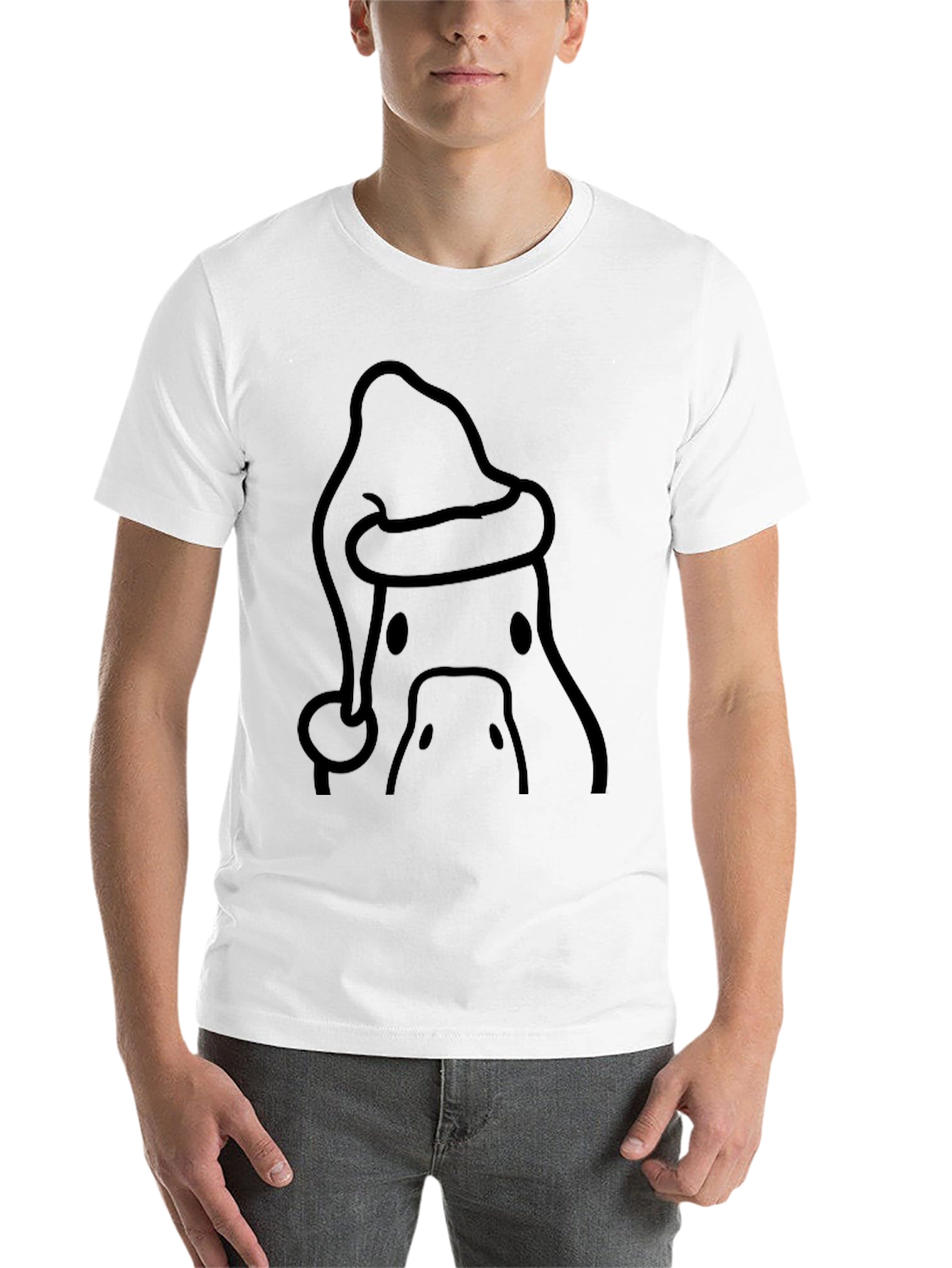 Black Festive Duck Santa Hat T-Shirt view 14
