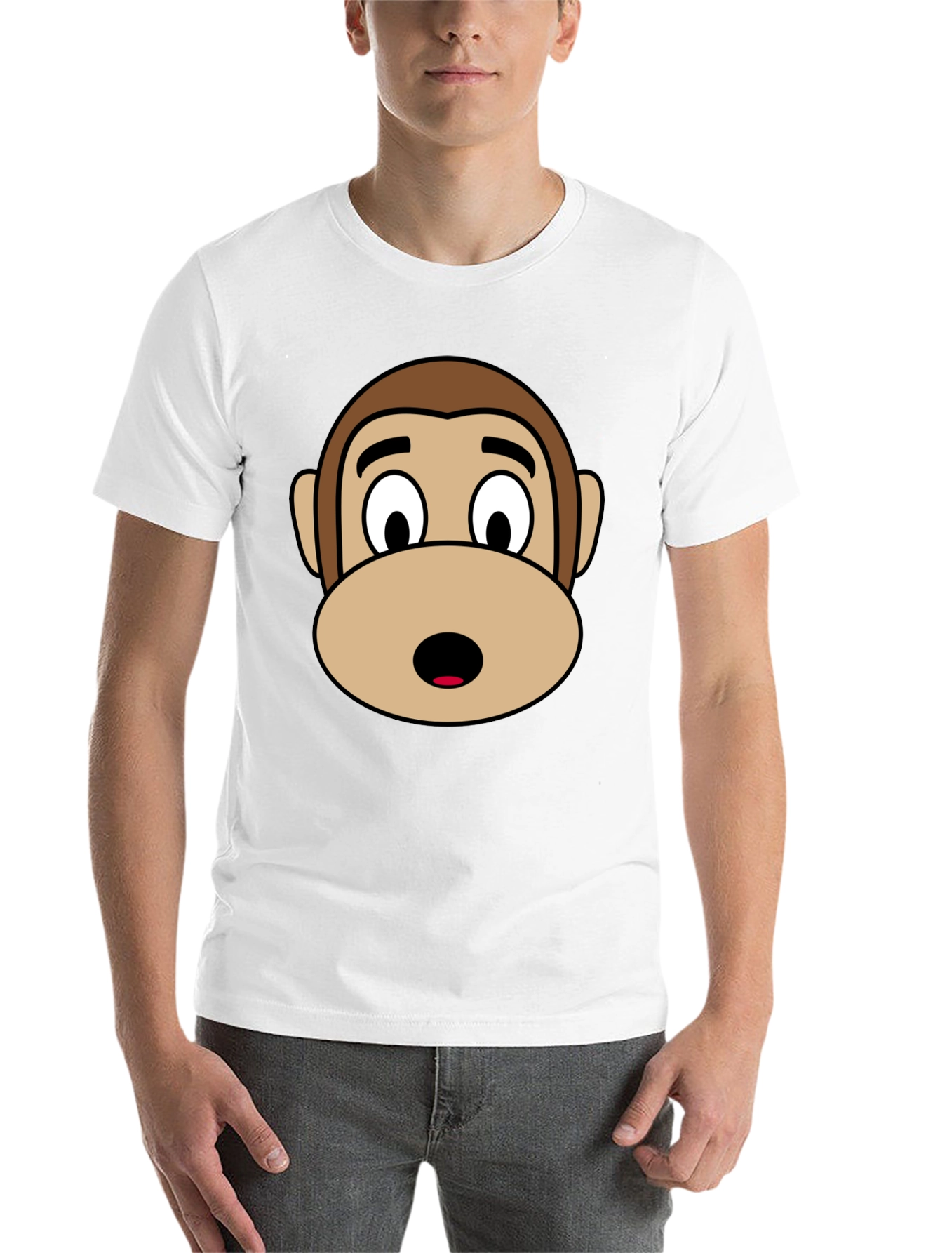 Black Monkey Face Graphic Tee - Black Unisex T-Shirt view 14