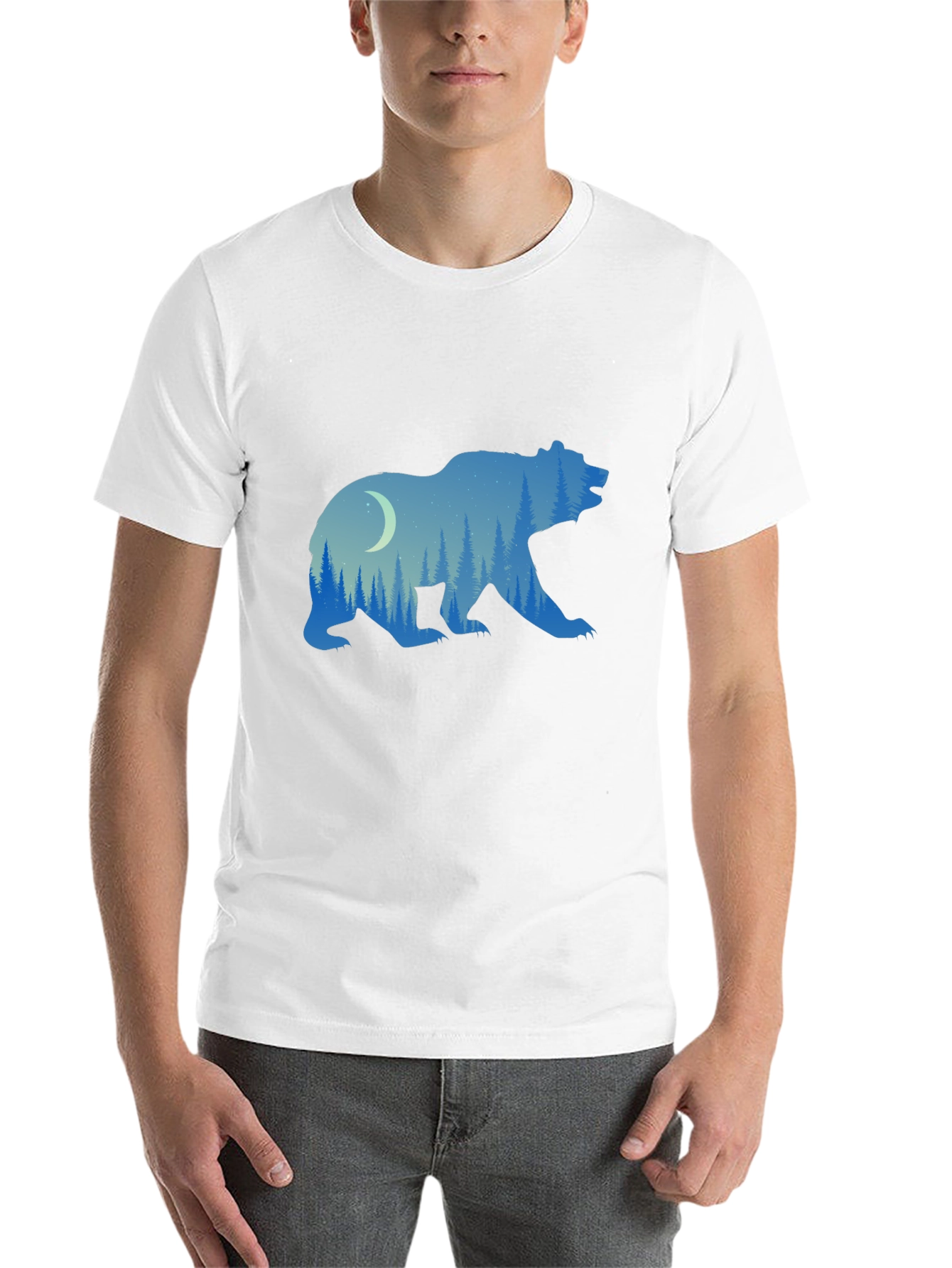 Black Nature Bear Graphic Tee - Black view 14