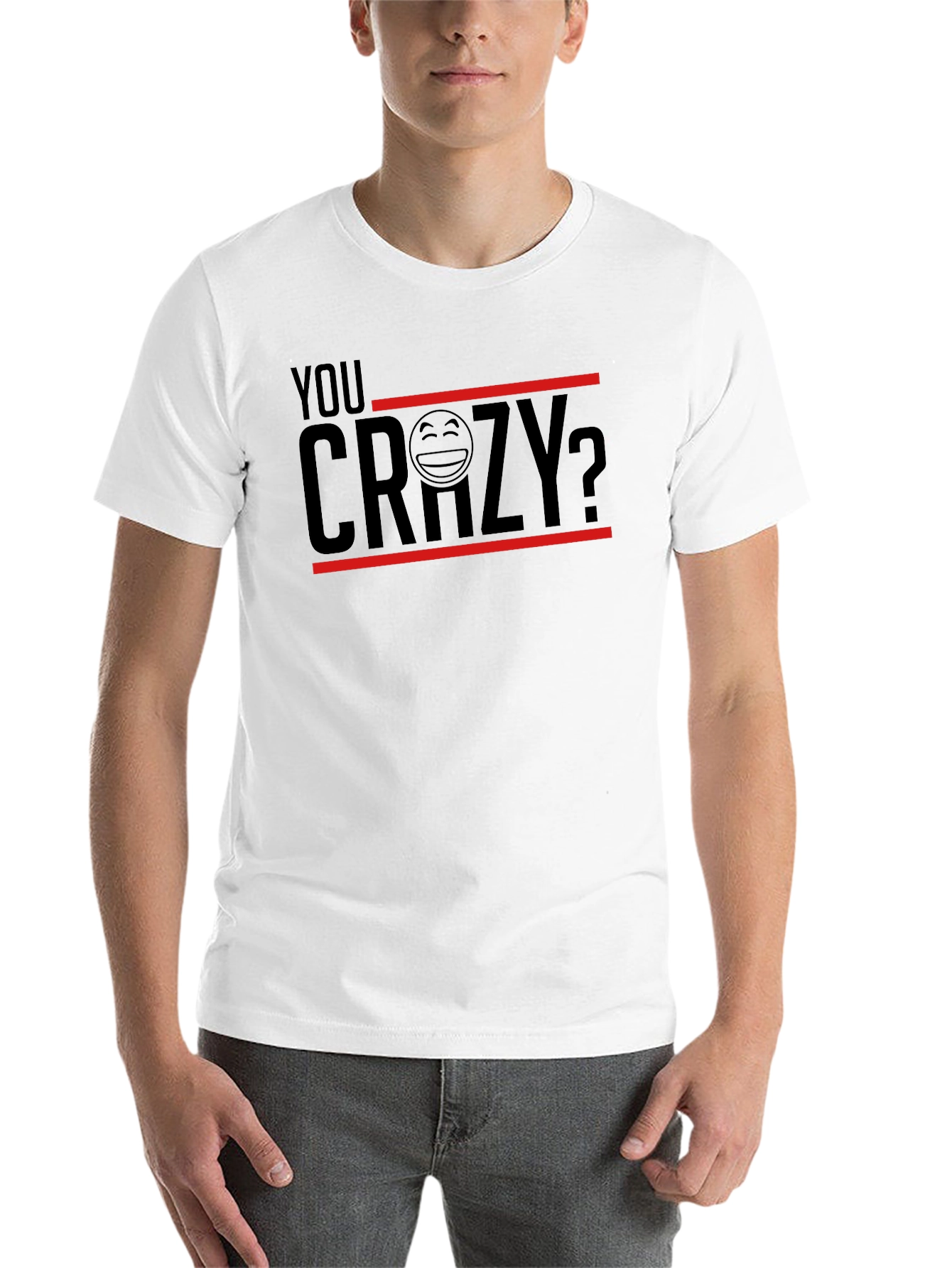 Black You Crazy Graphic Tee - Black Crew Neck T-Shirt view 14