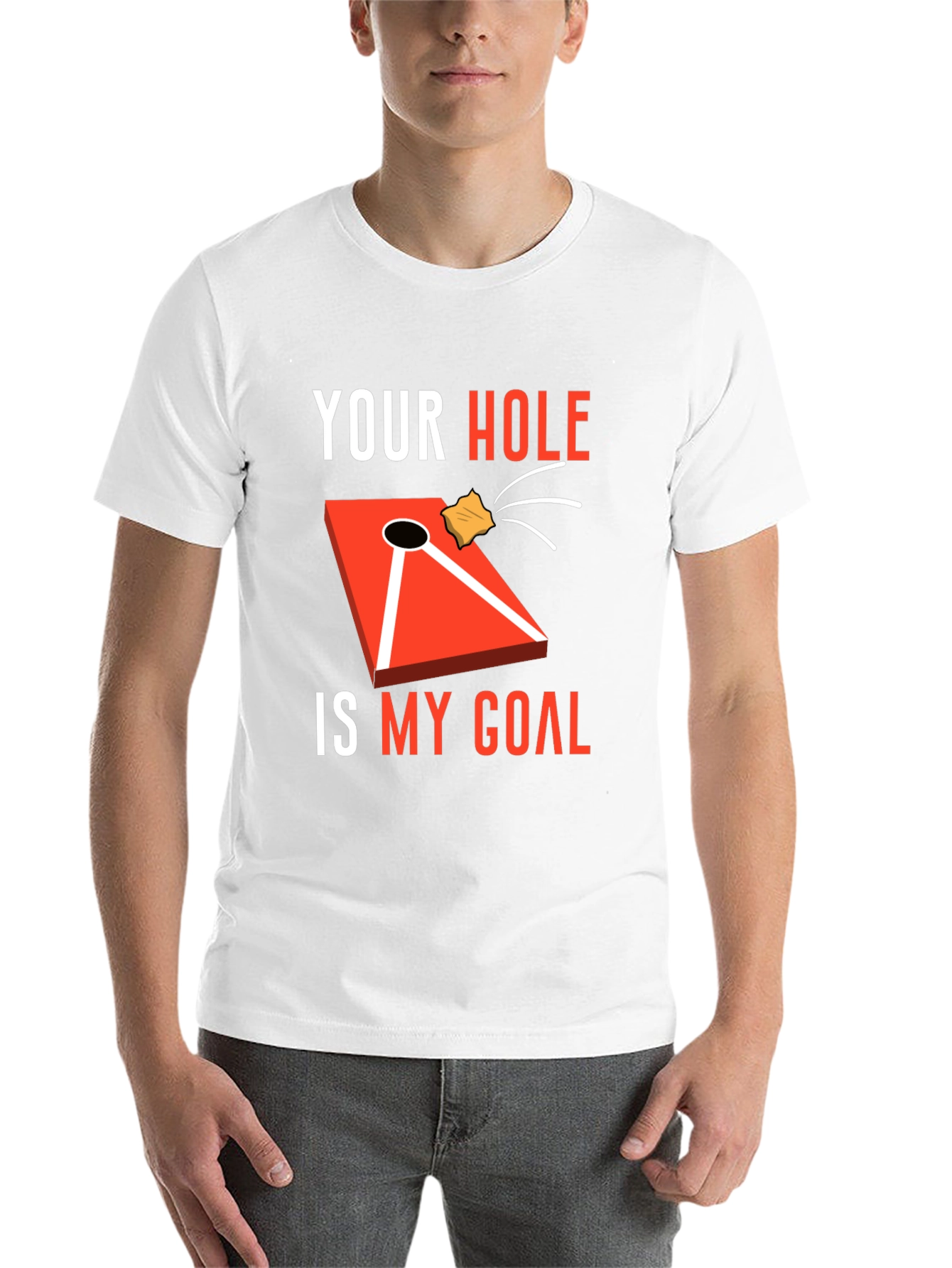 Black Your Hole Is My Goal Cornhole T-Shirt view 14