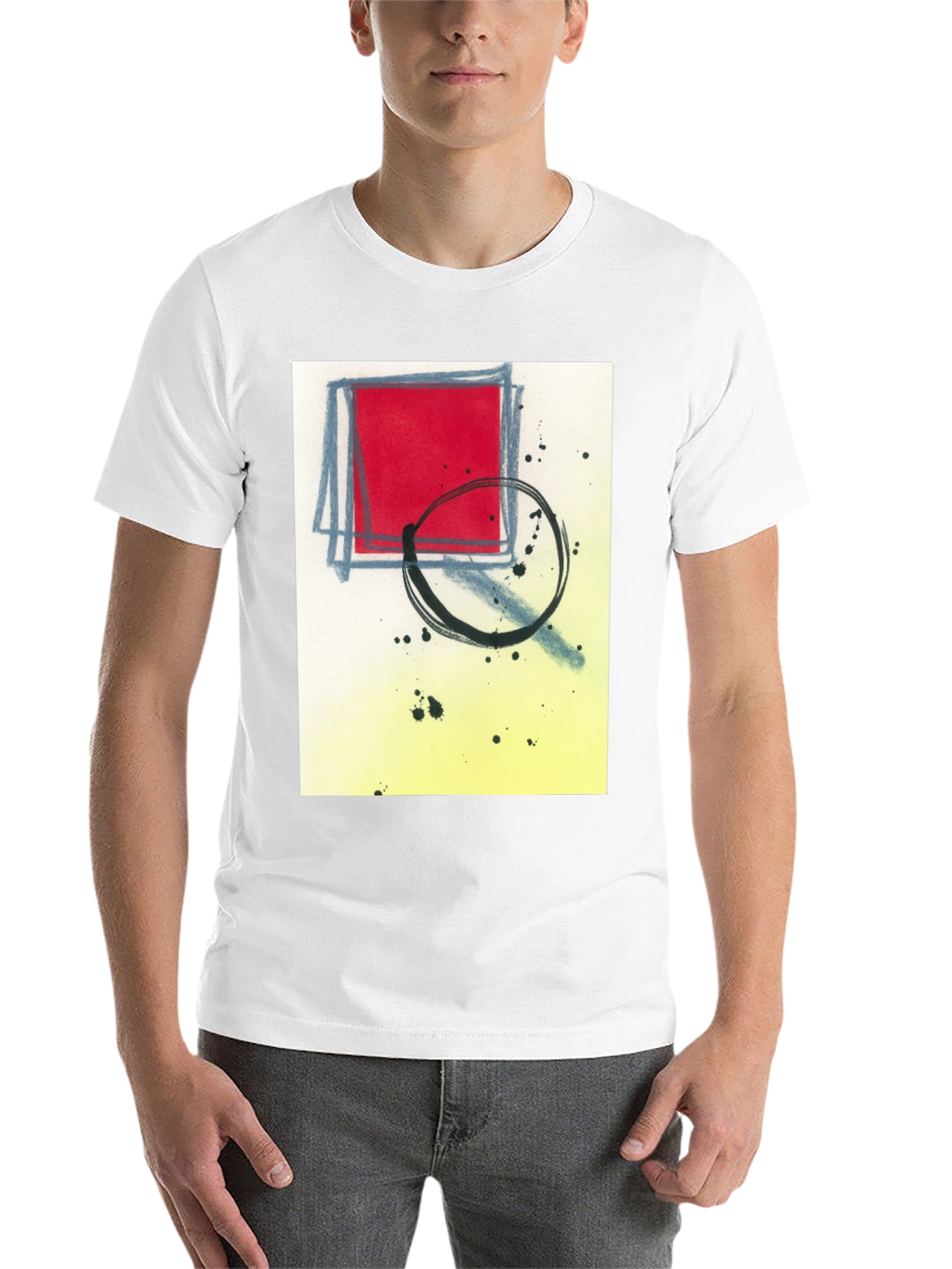 Black Abstract Graphic T-Shirt - Modern Art Tee view 14