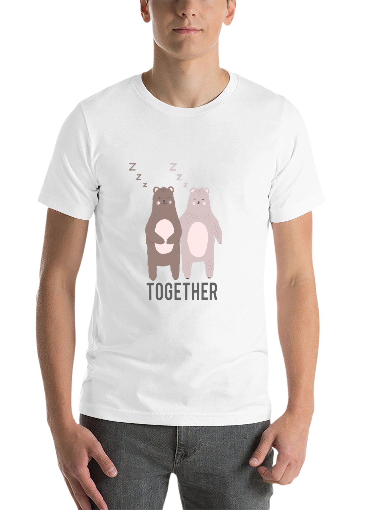 Black Bear Together Graphic Tee - Black Cotton Blend view 14