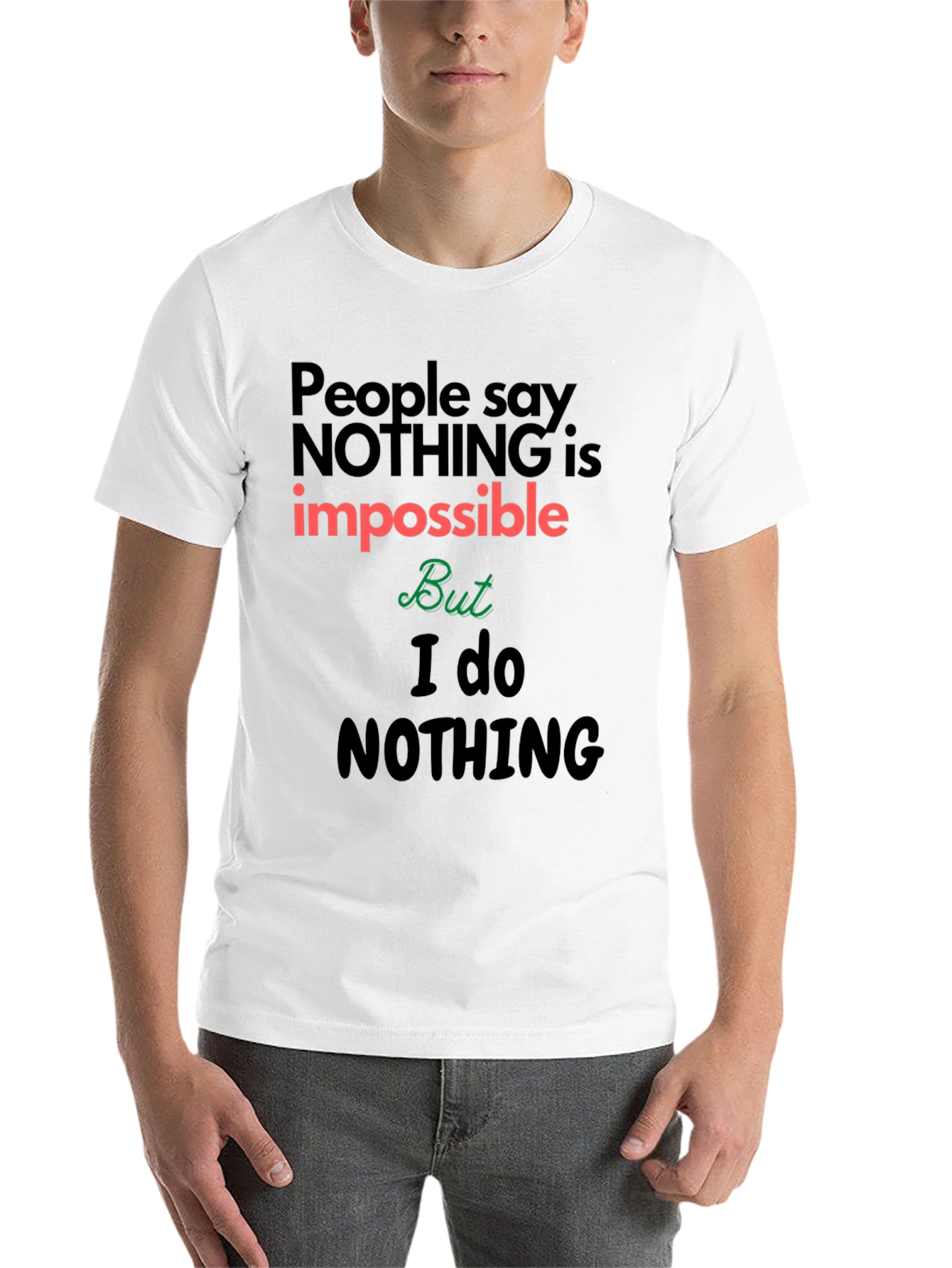 Black Impossible Nothing Statement T-Shirt view 14