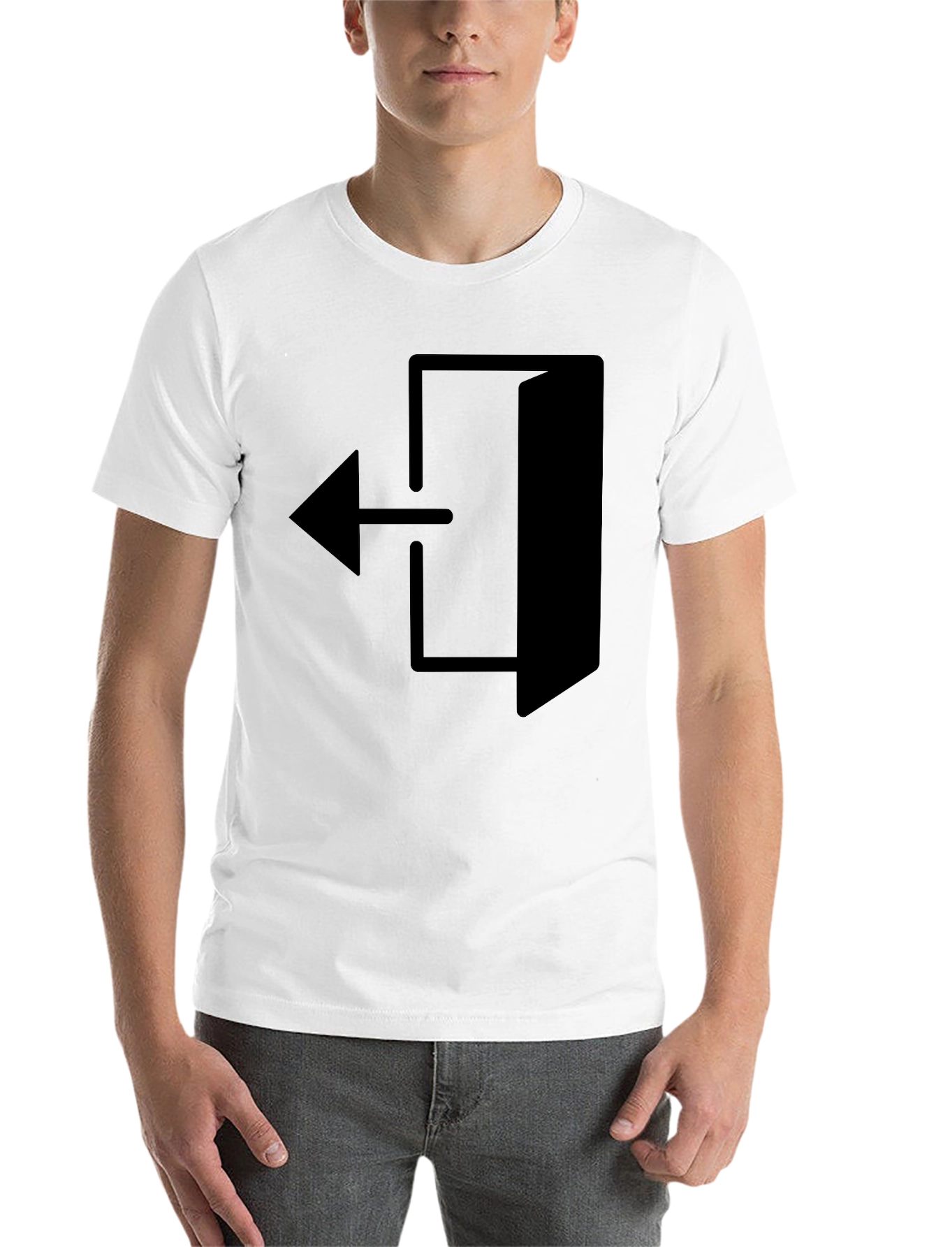 Black Exit Arrow Graphic Black T-Shirt view 14