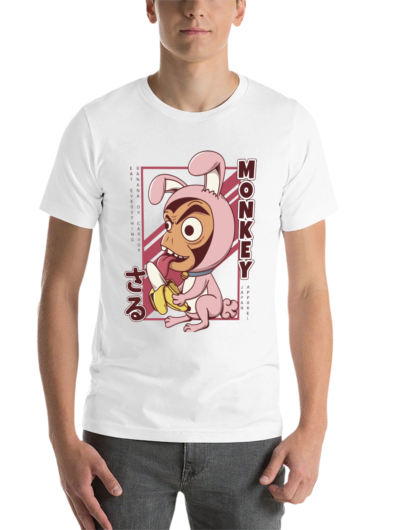 Black Monkey Banana T-Shirt Funny Cartoon Tee view 14