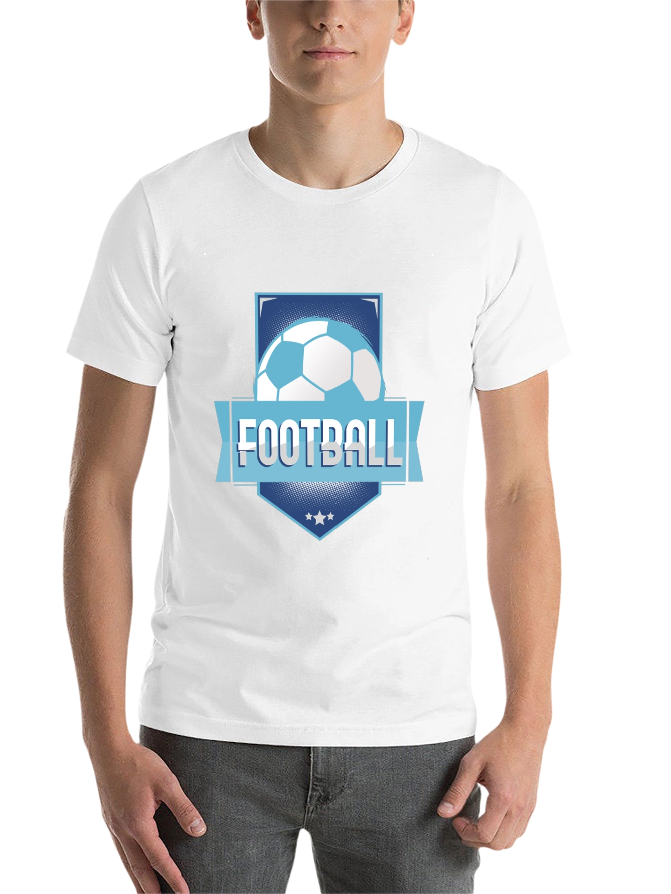 Black Football Graphic Tee - Black Cotton Blend view 14