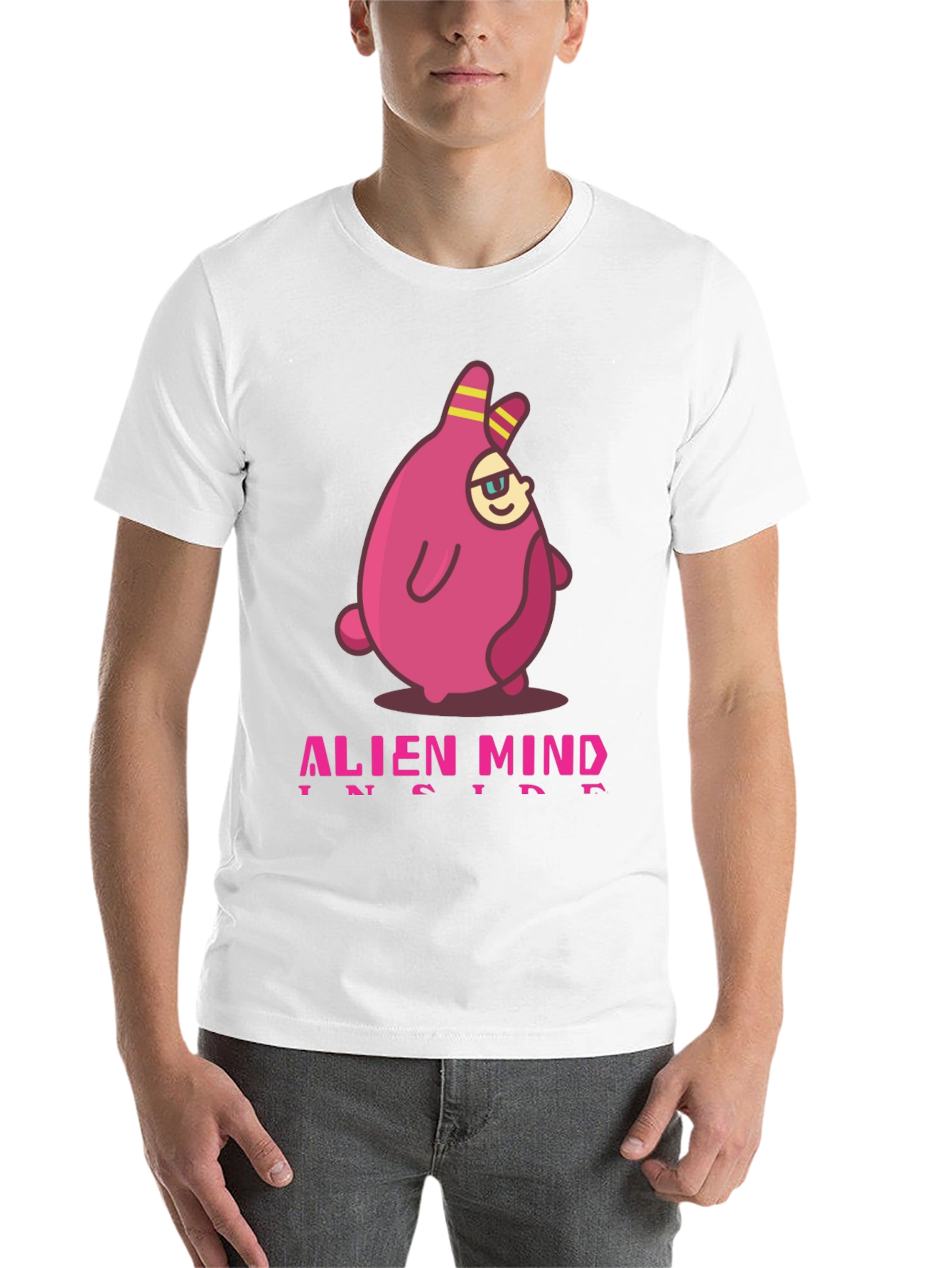 Black Alien Mind Inside Graphic Print Black T-Shirt view 14