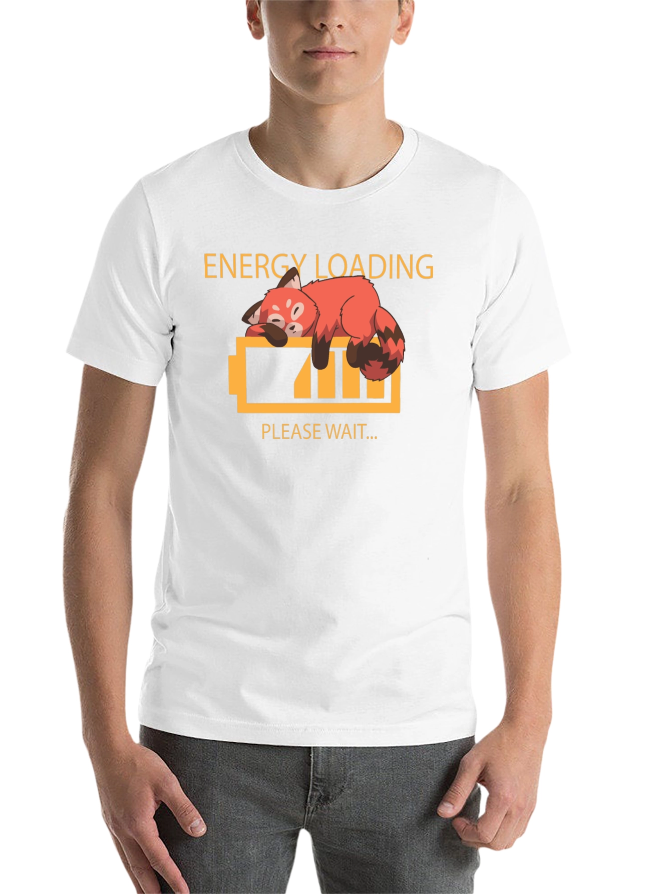 Black Energy Loading Funny Red Panda Graphic T-Shirt view 14