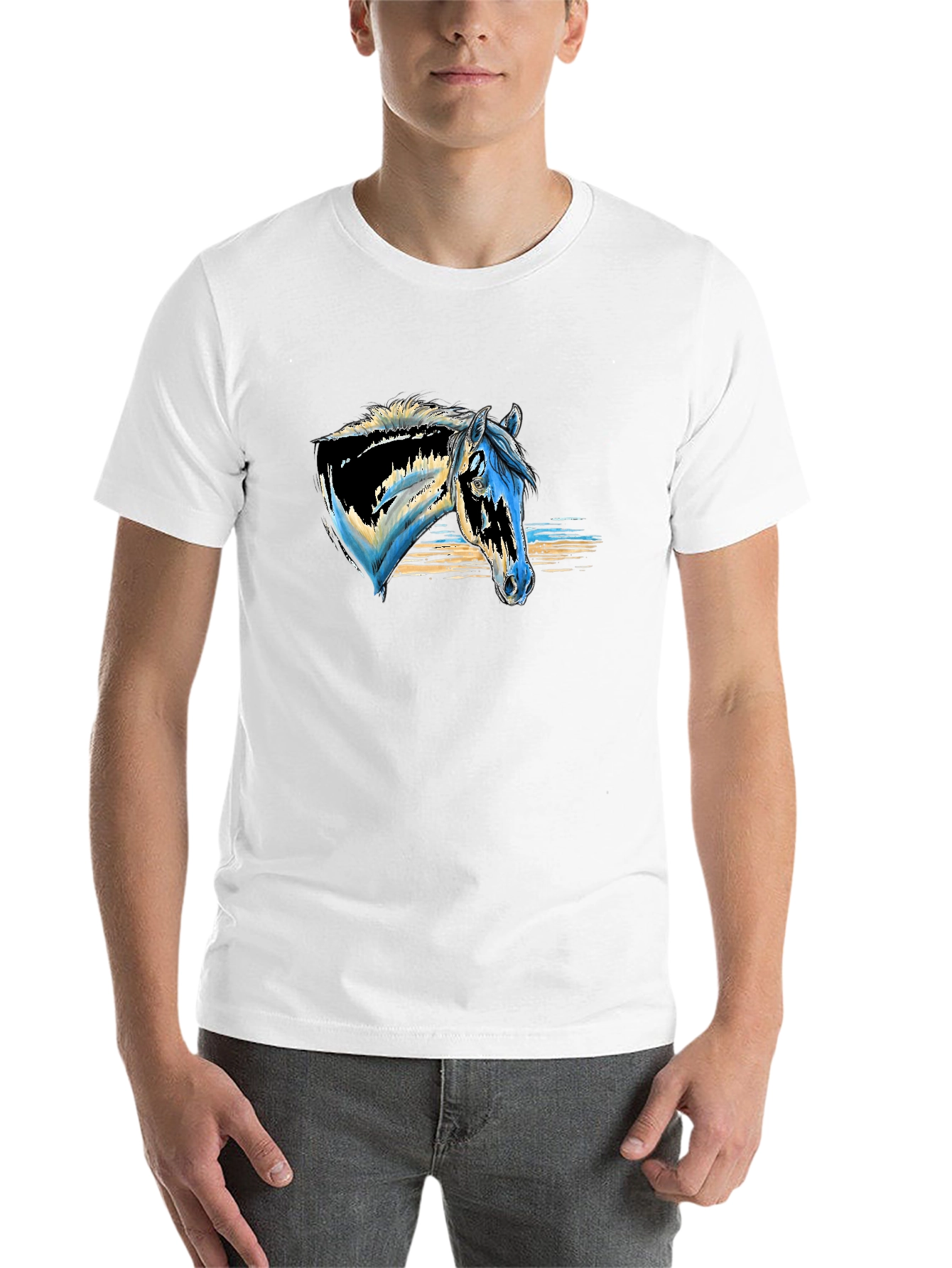 Black Horse Head Graphic Print Tee view 14