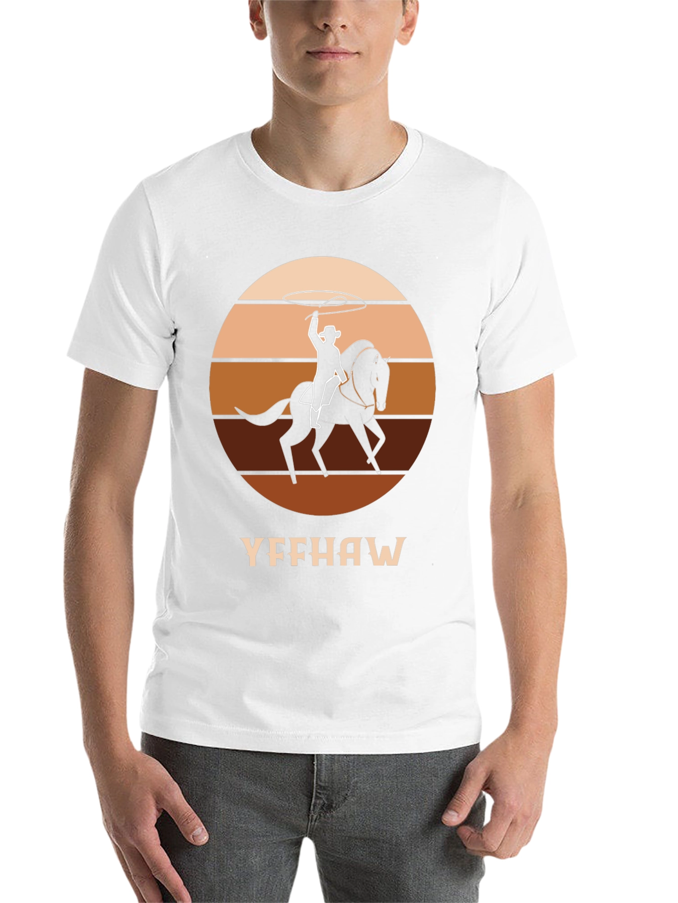 Black Yeehaw Cowboy Horse T-Shirt - Western Style Tee view 14