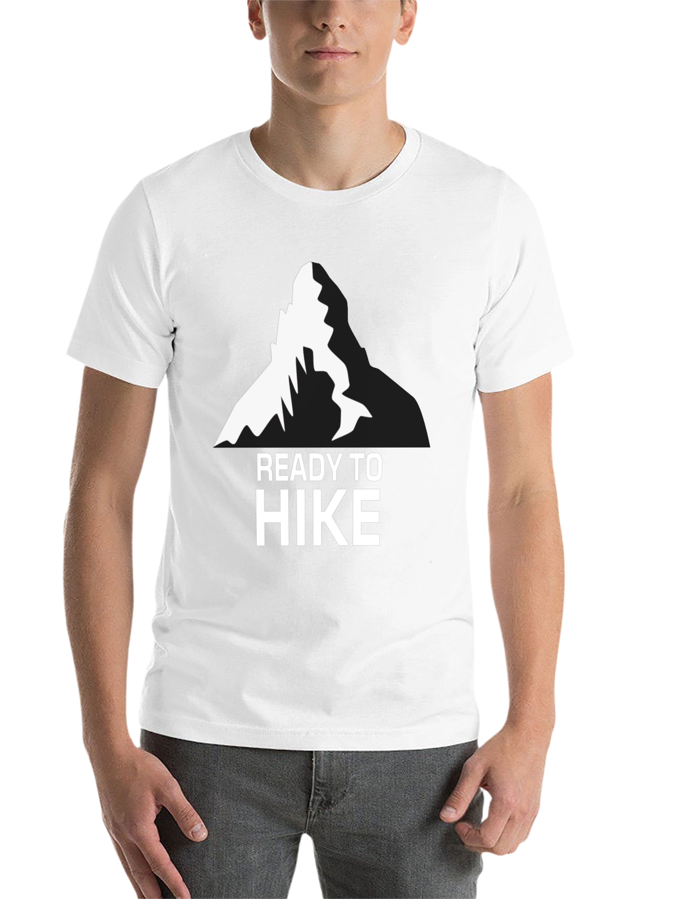 Black Ready To Hike T-Shirt - Mountain Design view 14