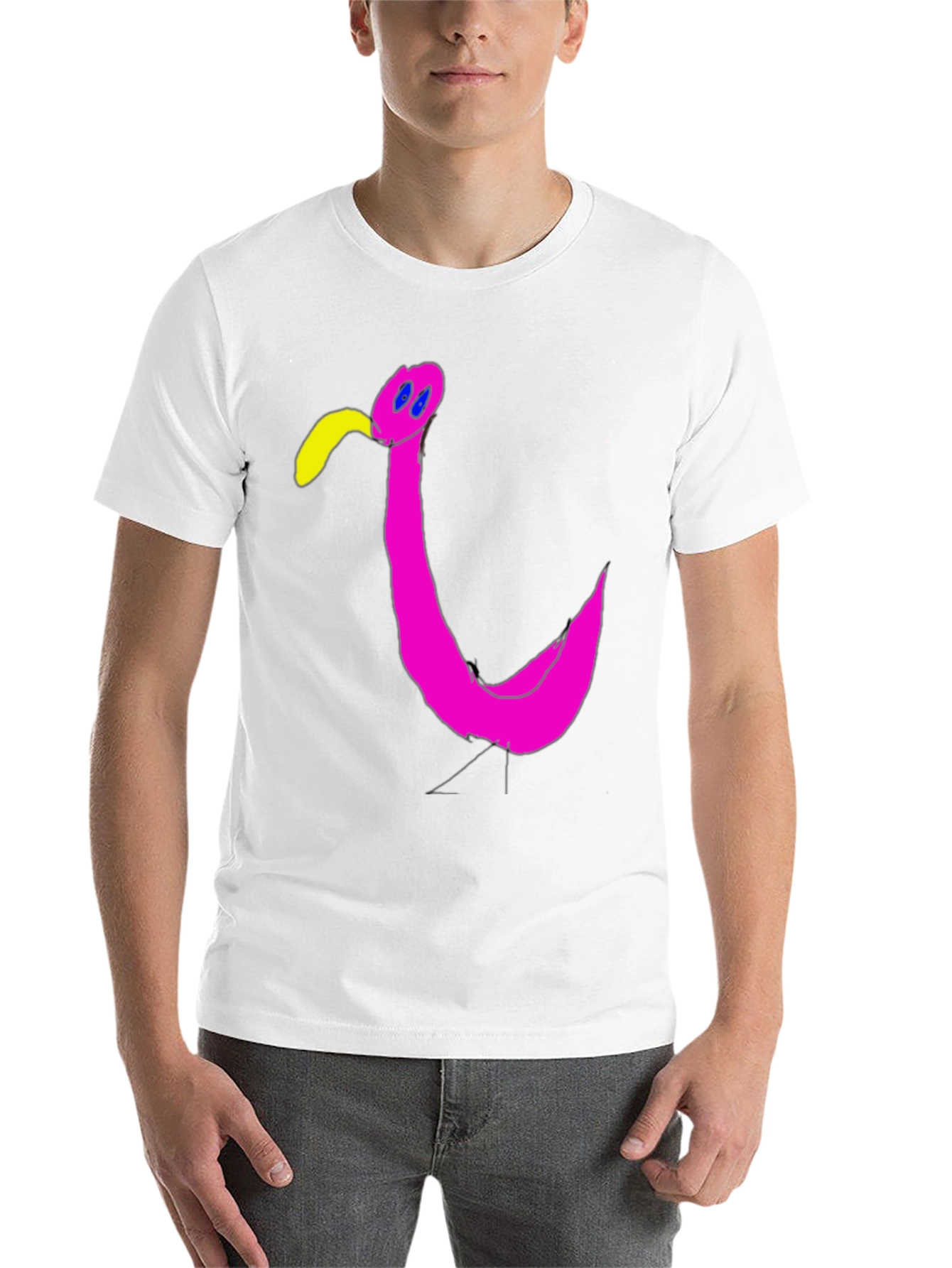 Black Funky Flamingo Black T-Shirt - Unique Graphic Tee view 14