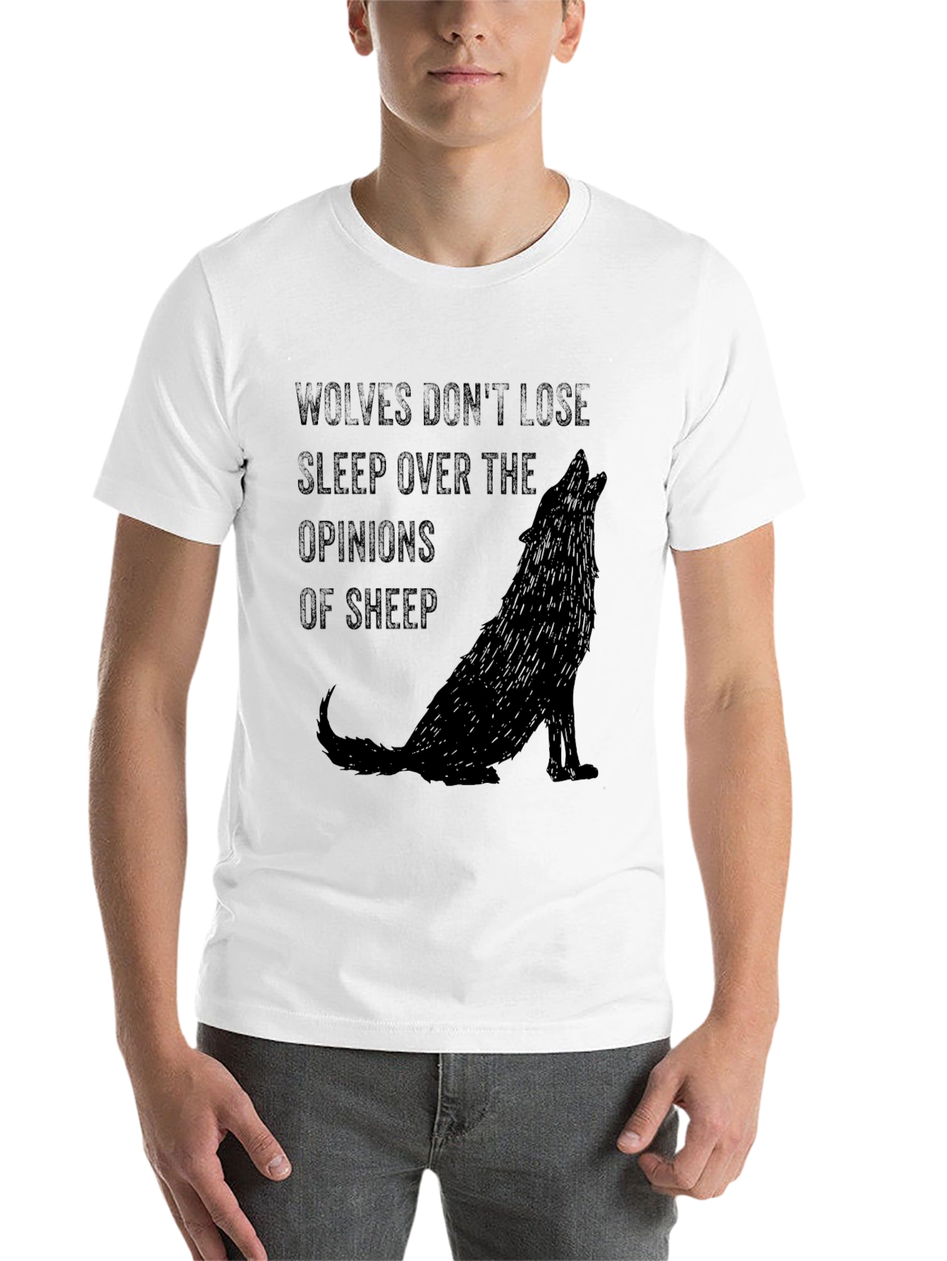 Black Wolves Don't Lose Sleep Graphic Tee view 14