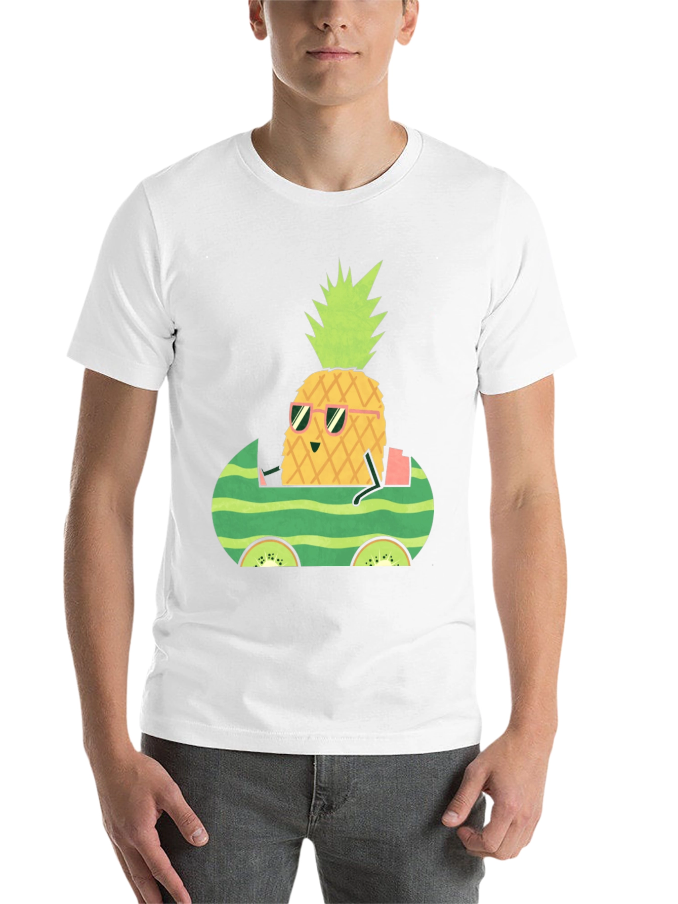Black Pineapple Watermelon Car Graphic Tee view 14